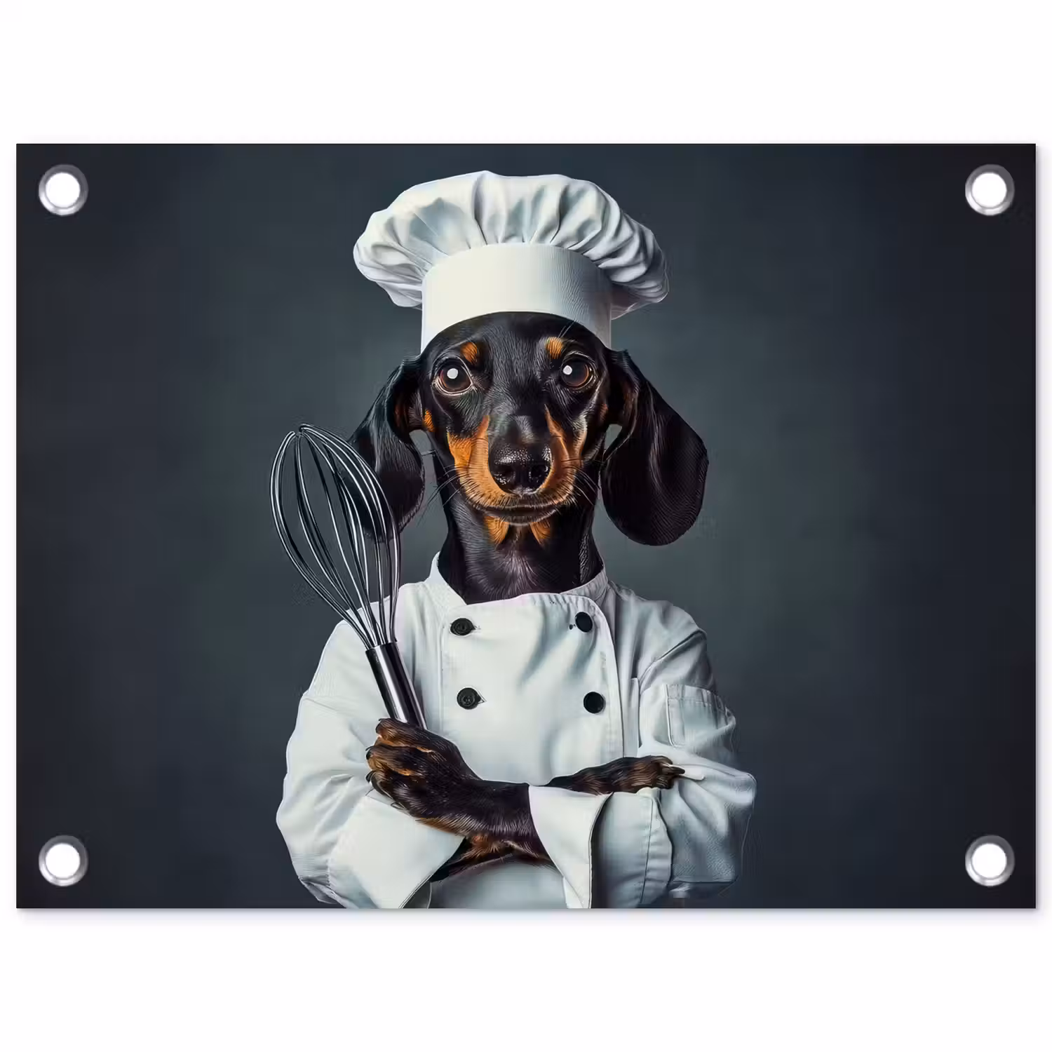 Hond - Garde - Kok tuinposter los doek klein -3d