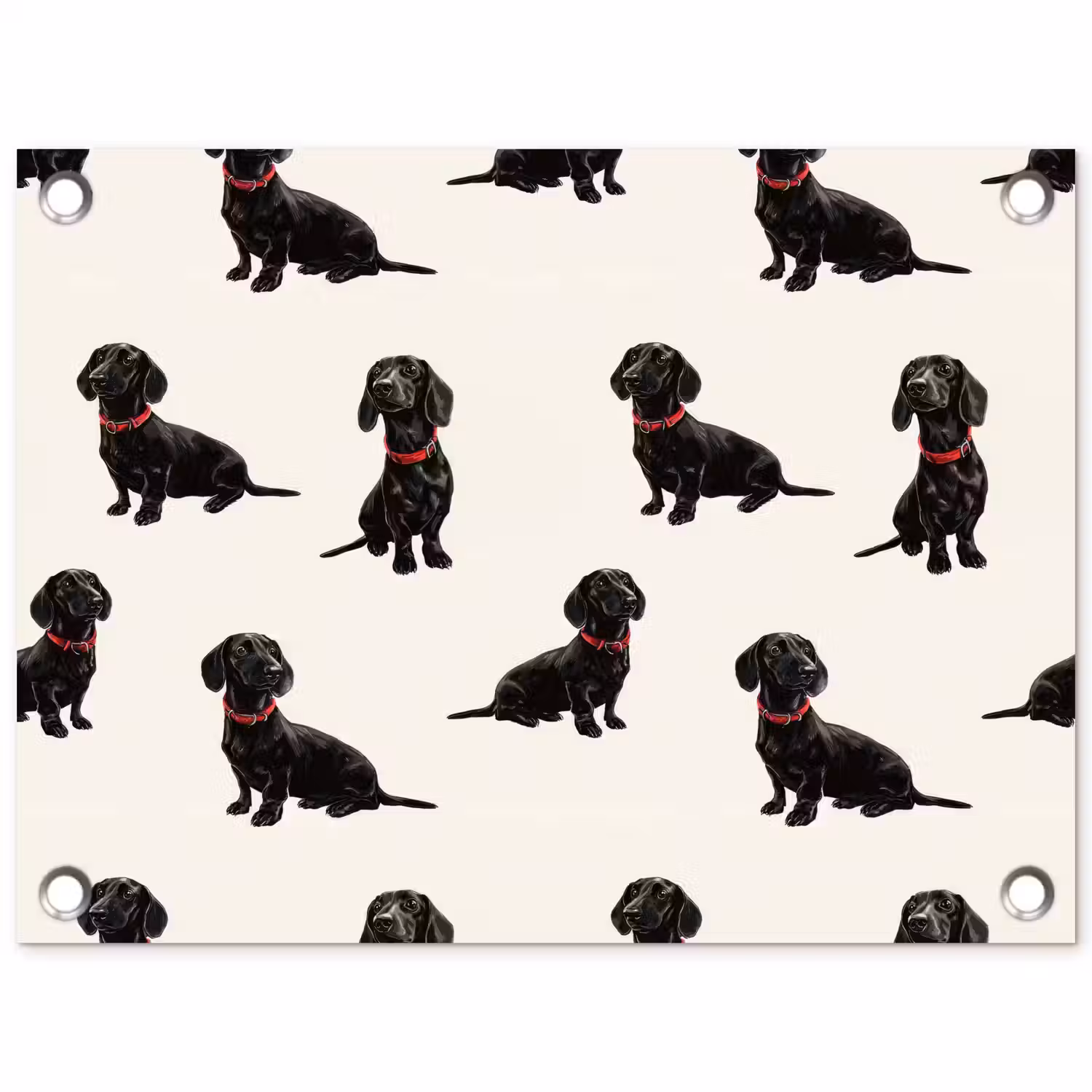Hond - Patroon - Zwart tuinposter los doek klein 239 -3d