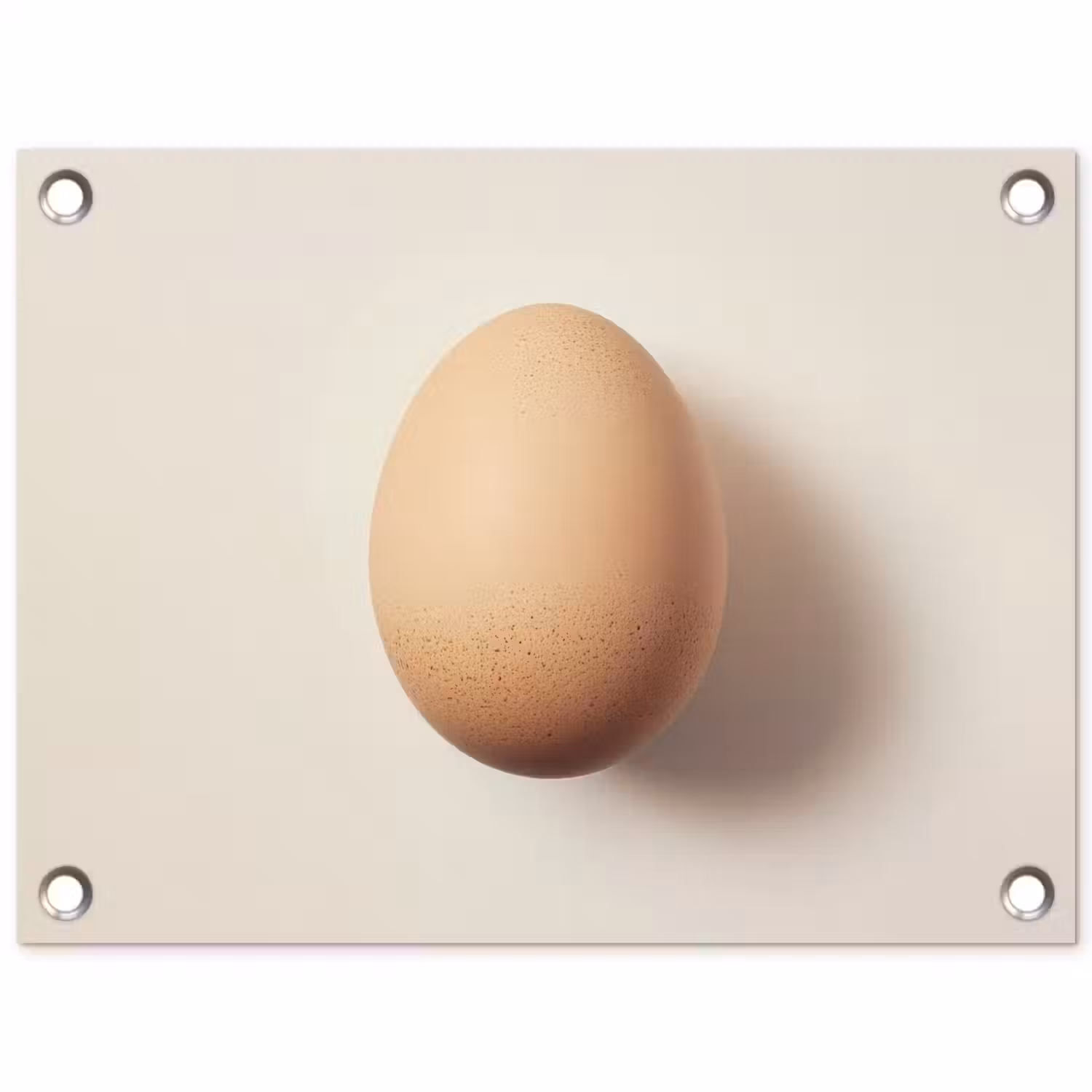 Ei - Beige - Ovaal - Egaal tuinposter los doek klein -3d
