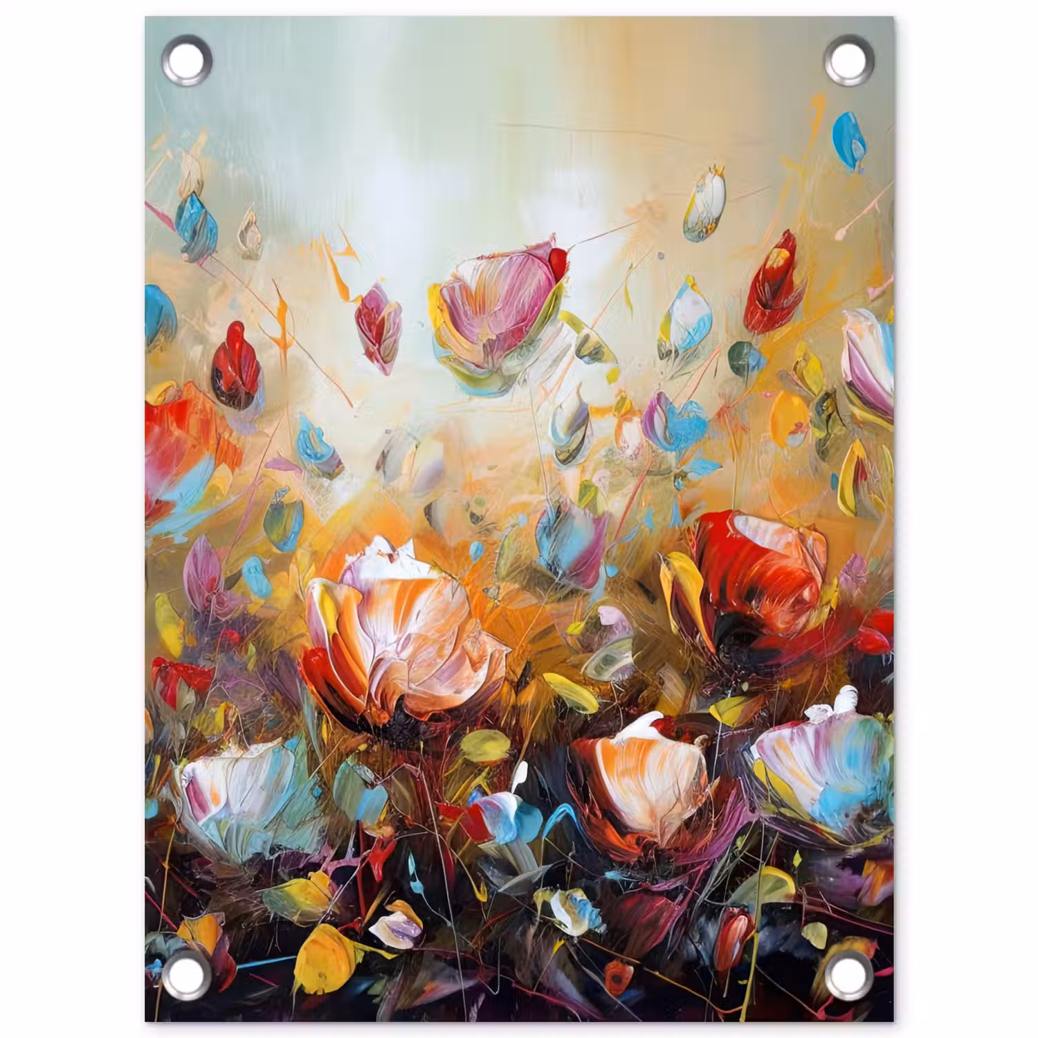Bloemen - Kunst - Natuur - Olieverf tuinposter los doek klein -3d