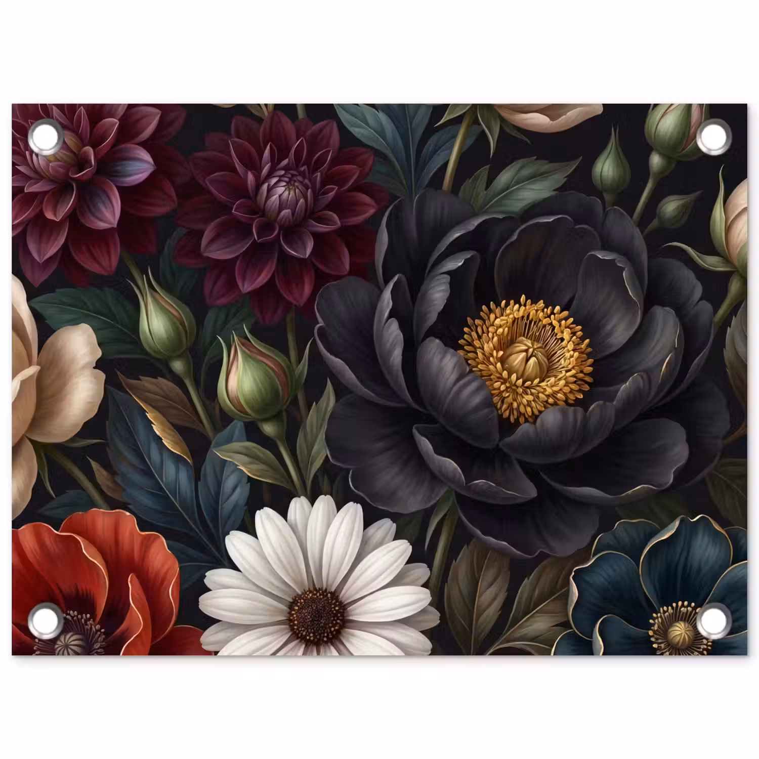 Bloemen - Boeket - Natuur - Klassiek - Weelderig tuinposter los doek klein -3d
