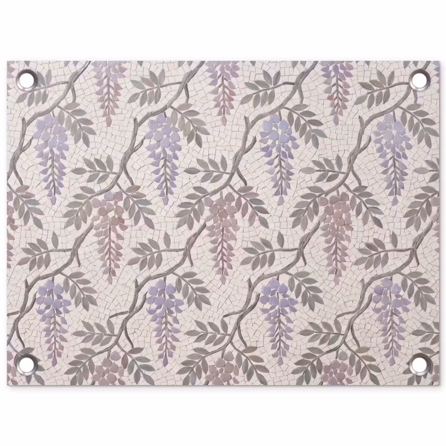 Bloemen - Mozaïek - Natuur - Patroon - Paars tuinposter los doek klein -3d