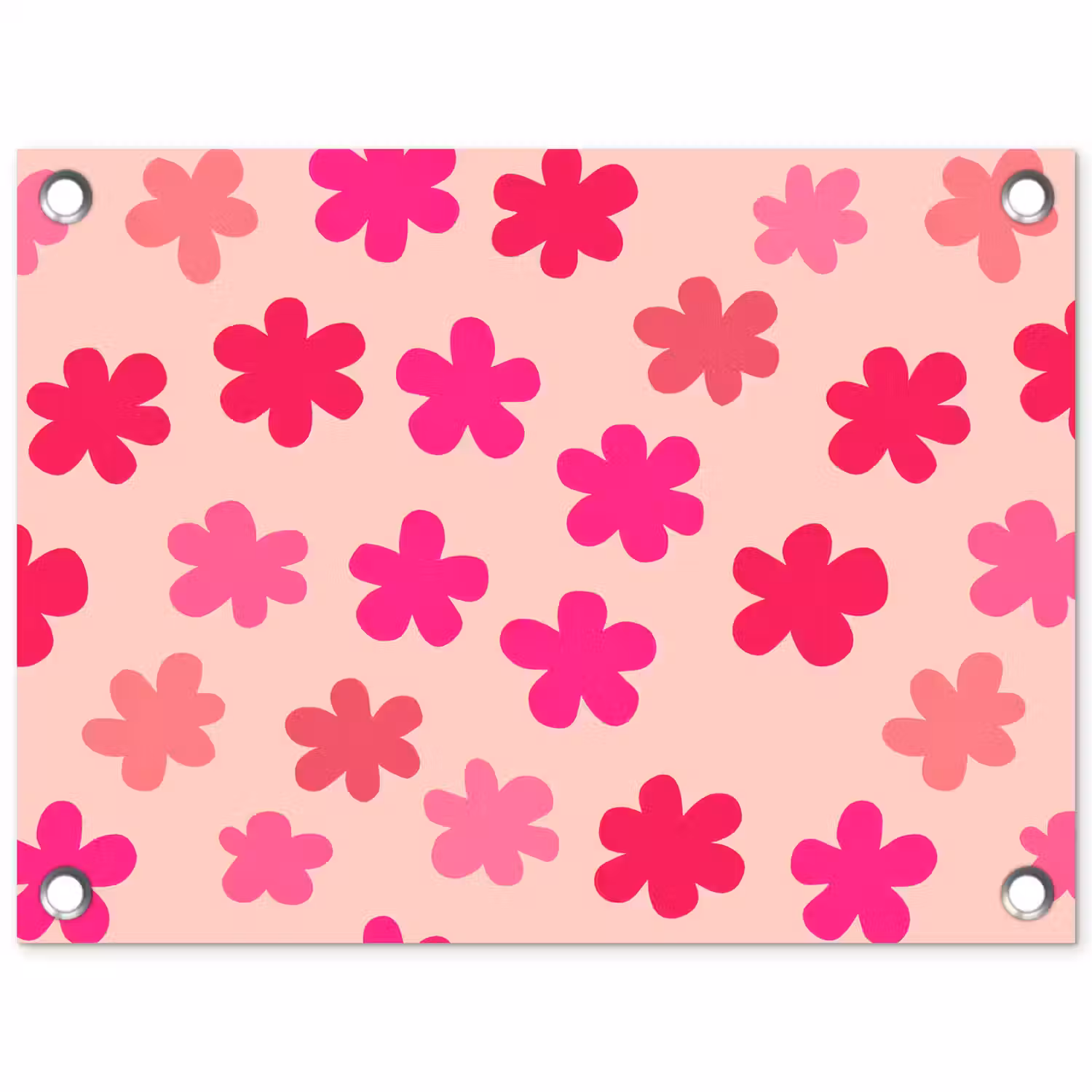 Bloemen - Patroon - Roze tuinposter los doek klein -3d