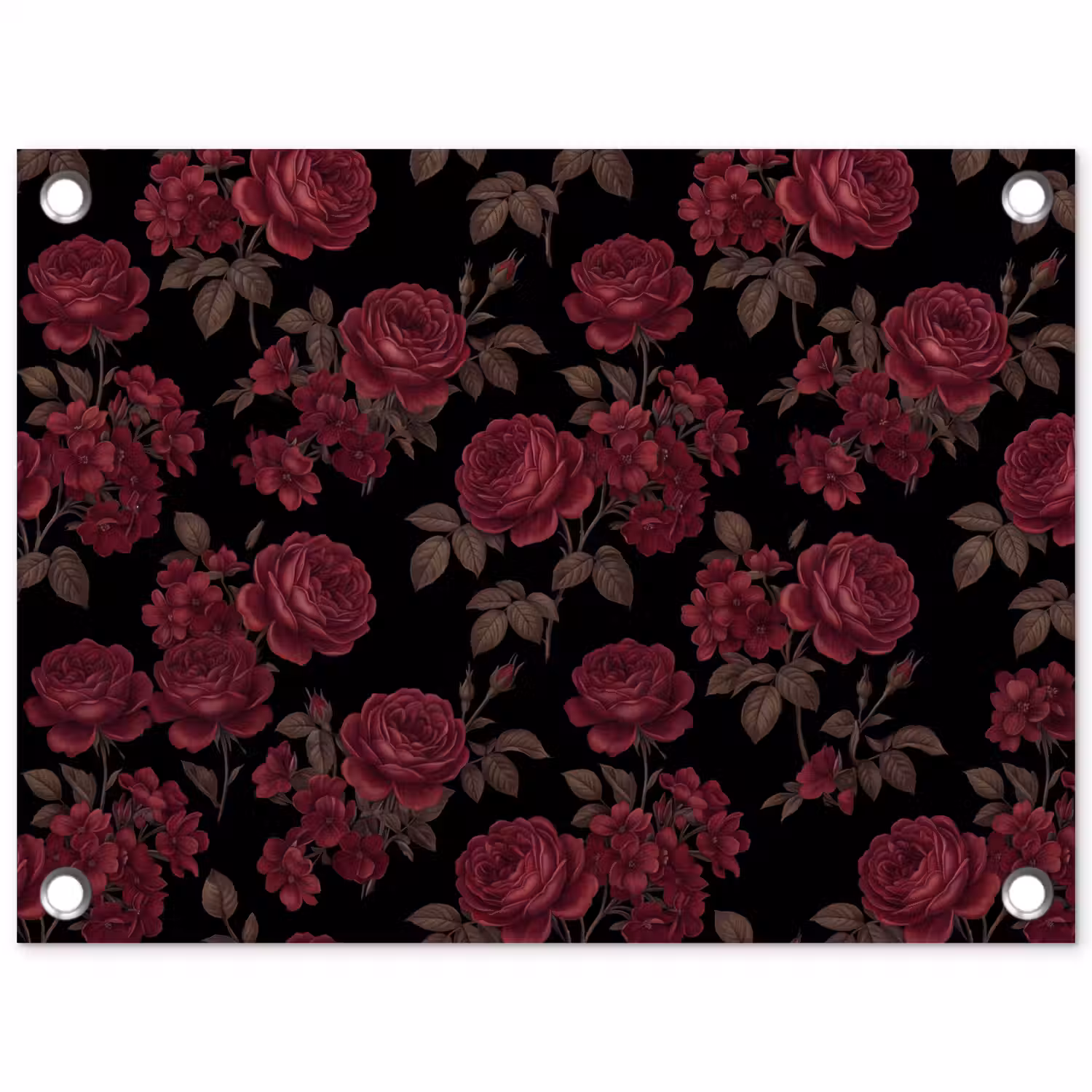 Bloemen - Roos - Patroon - Klassiek - Rood tuinposter los doek klein -3d