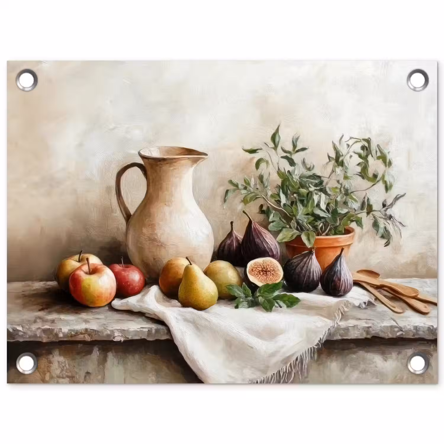 Fruit - Kruiden - Landelijk tuinposter los doek klein -3d