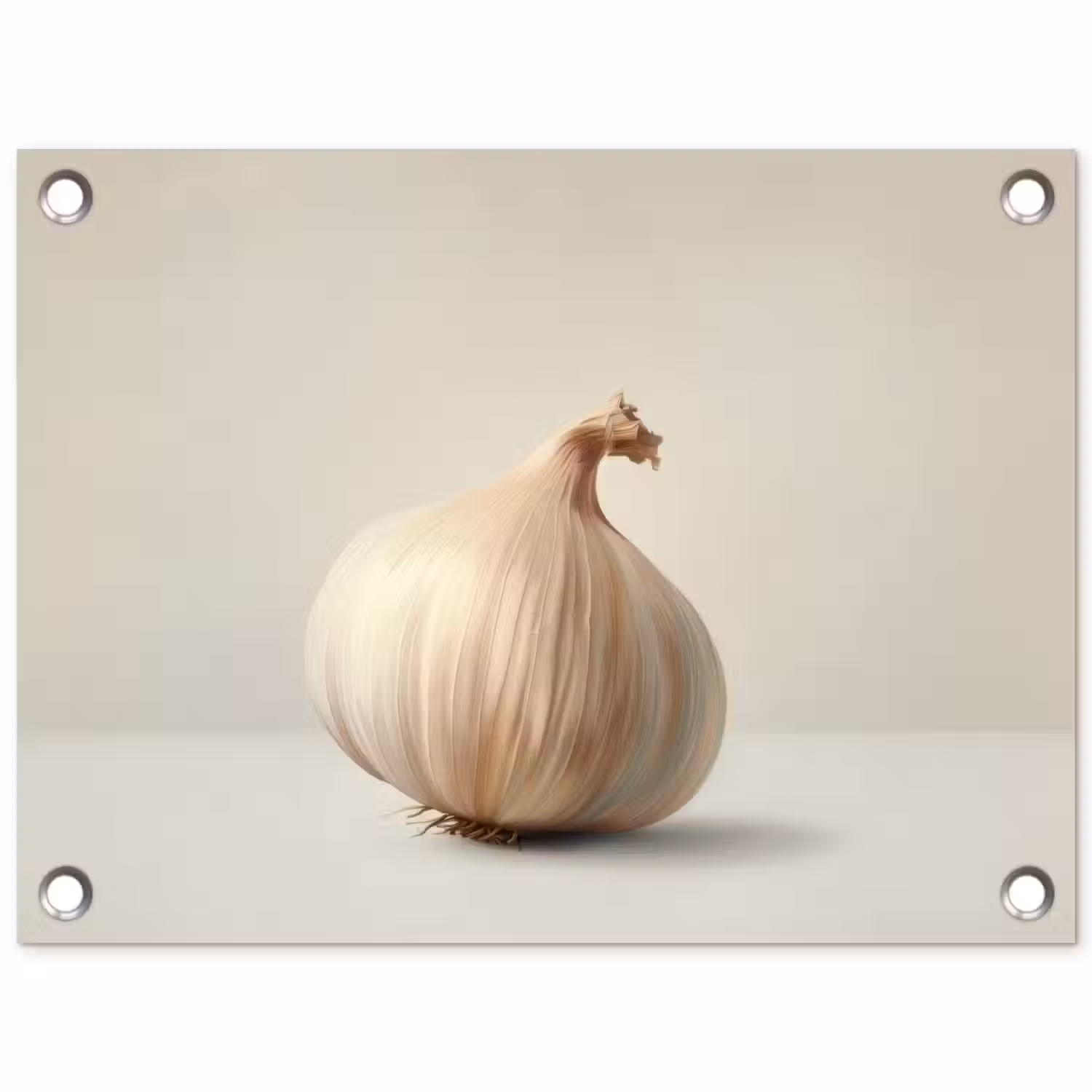 Knoflook - Natuurlijk - Beige tuinposter los doek klein -3d