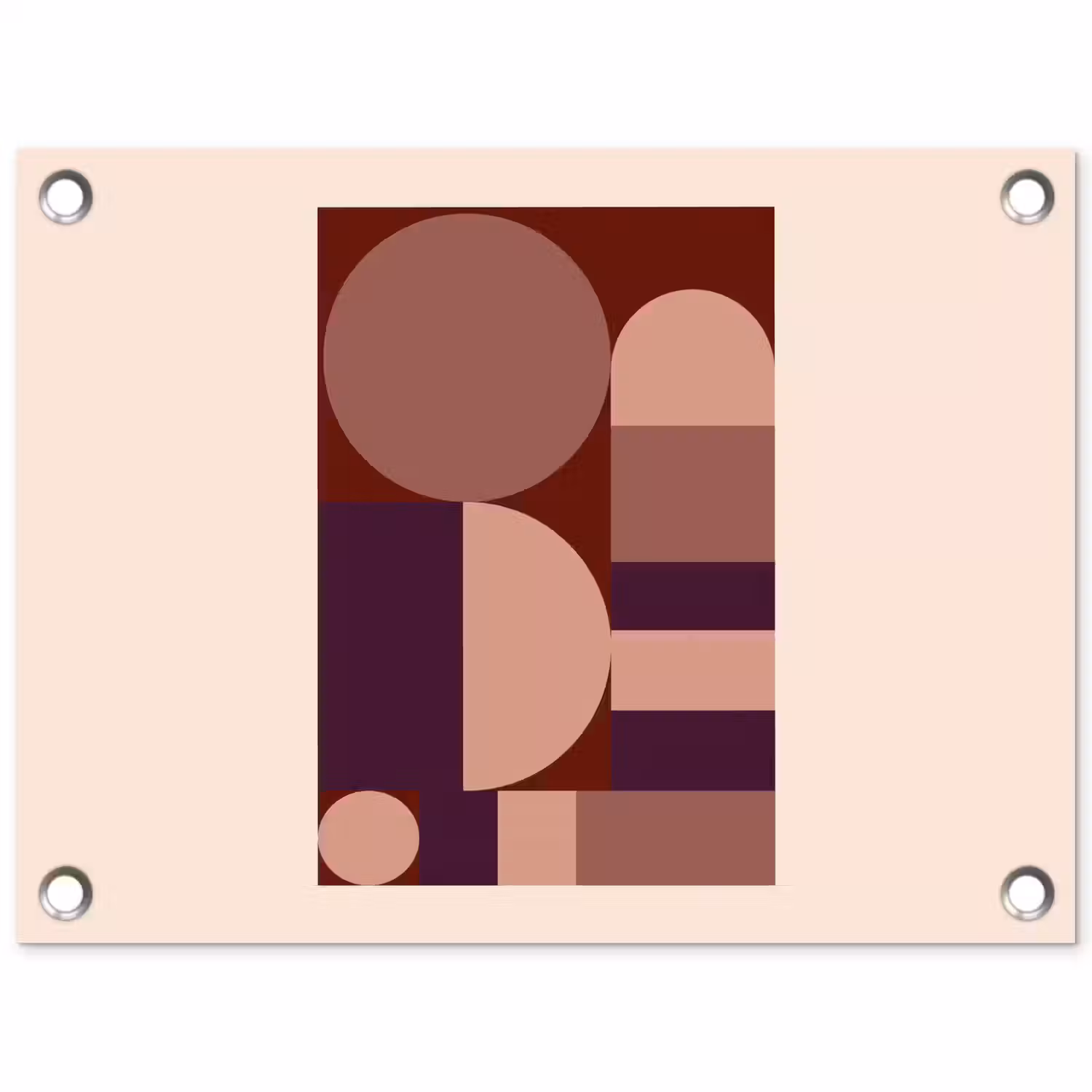 Geometrisch - Cirkels - Rood tuinposter los doek klein -3d