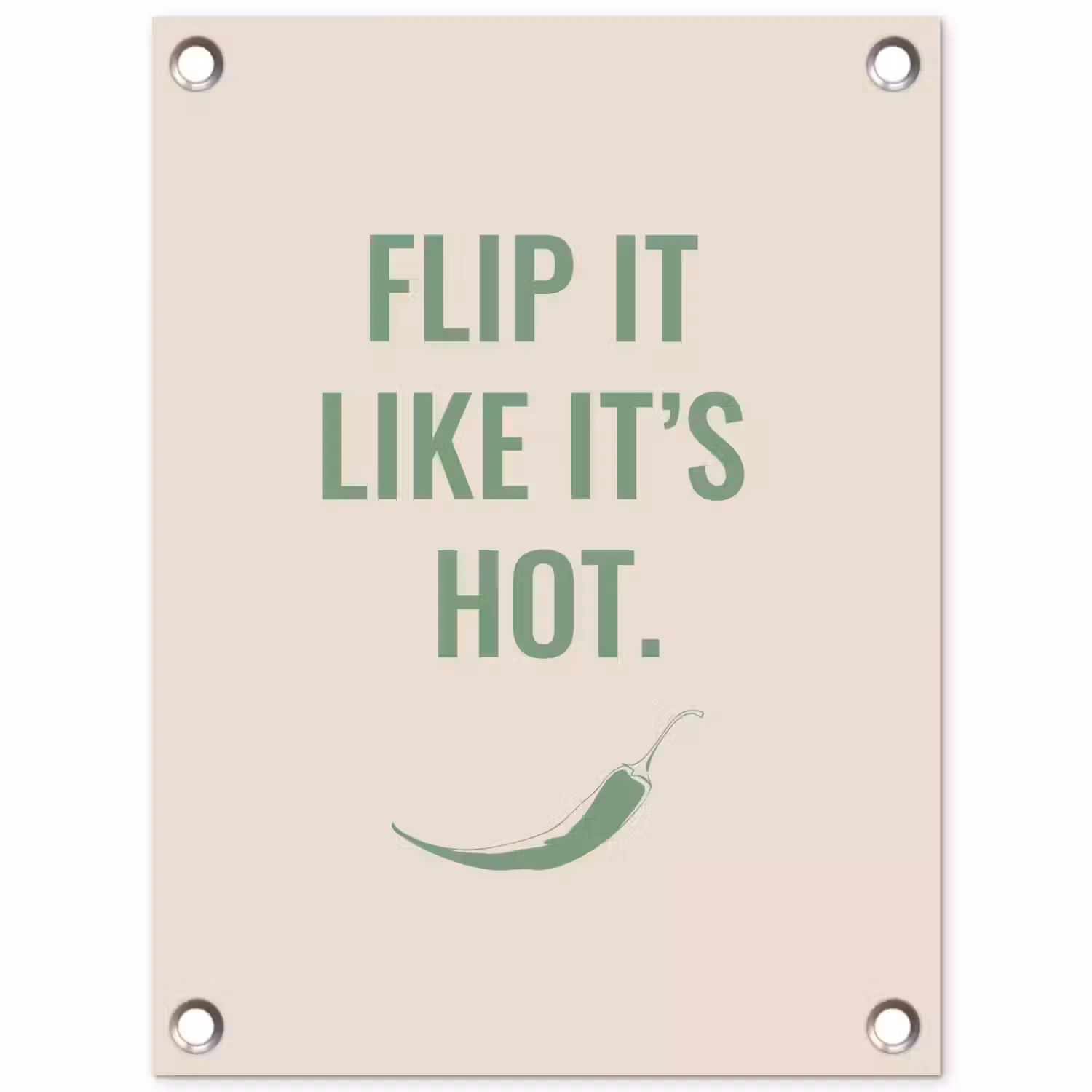 Groen - Quote - Zomer - Chilipeper tuinposter los doek klein -3d