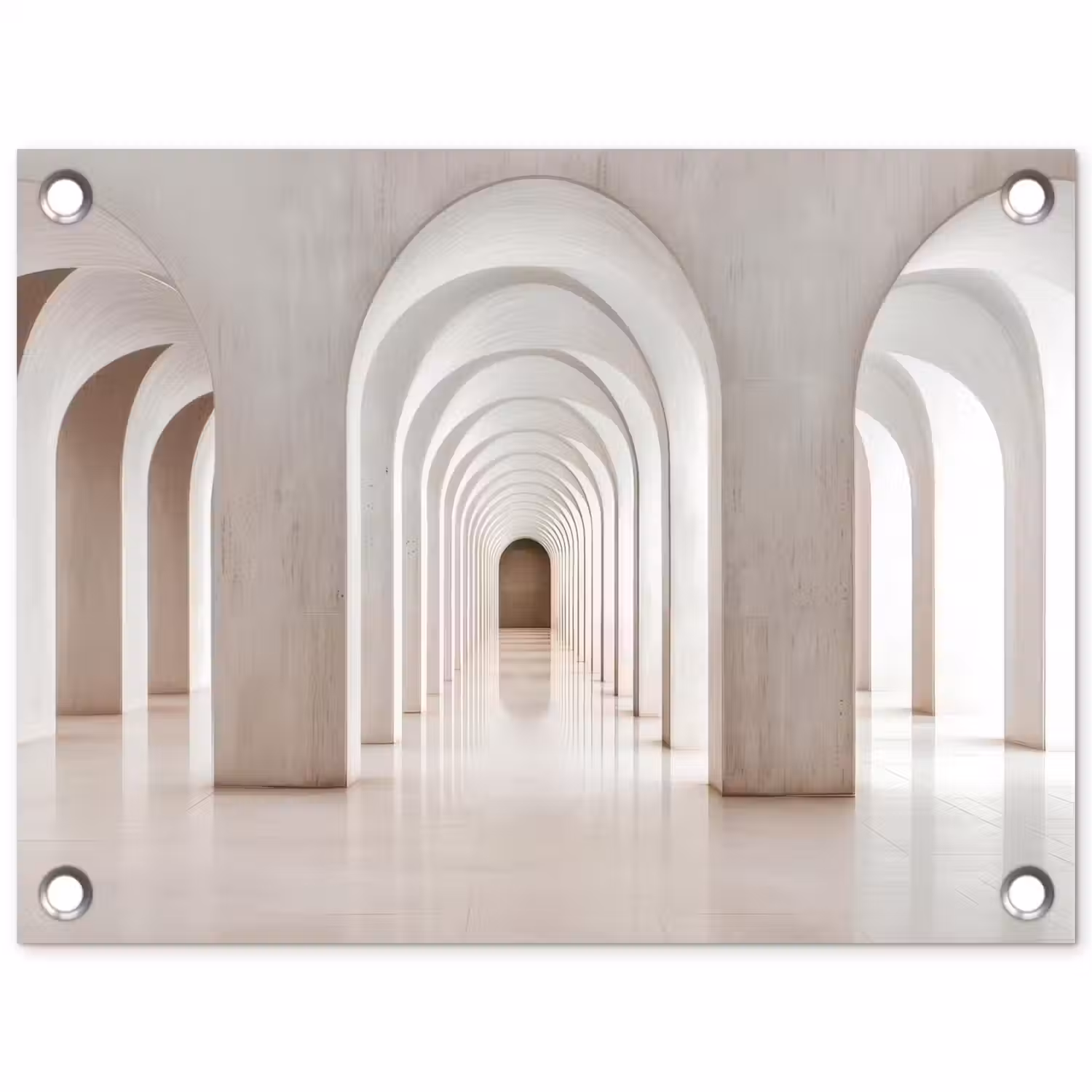 Hal - Bogen - Symmetrisch - Modern tuinposter los doek klein -3d