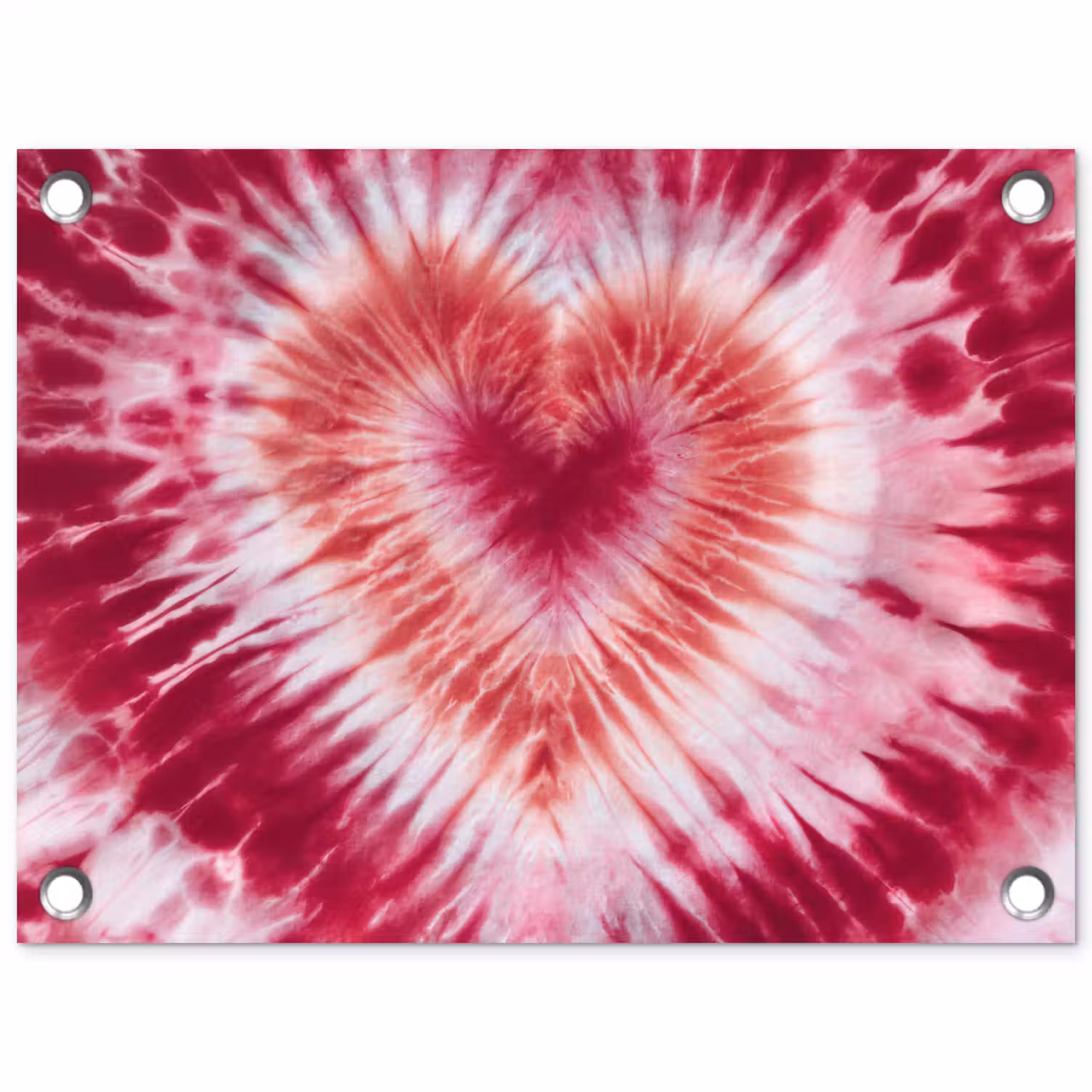 Hartvorm - Roze - Tie dye tuinposter los doek klein -3d