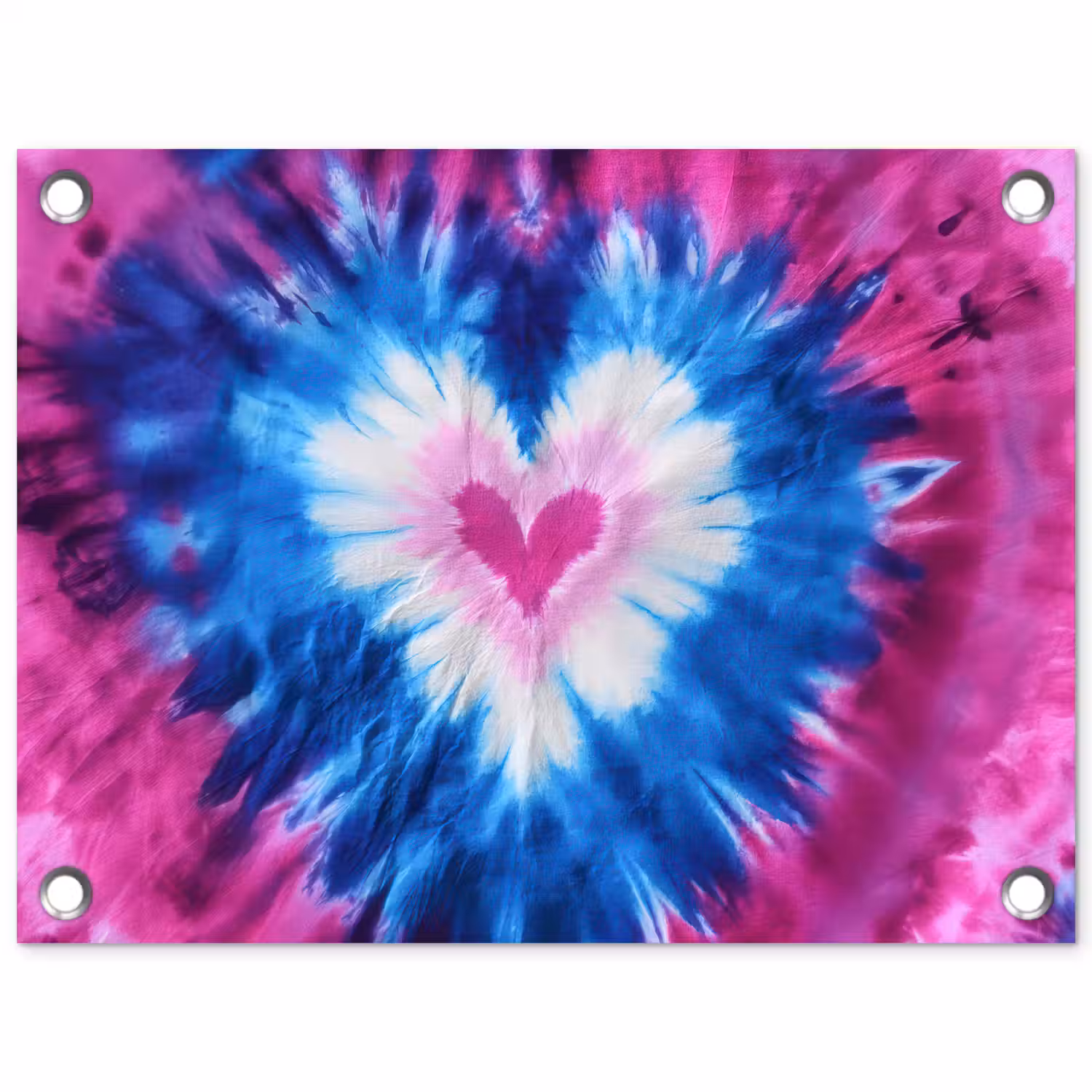 Hartvormig - Tie dye - Paars tuinposter los doek klein -3d