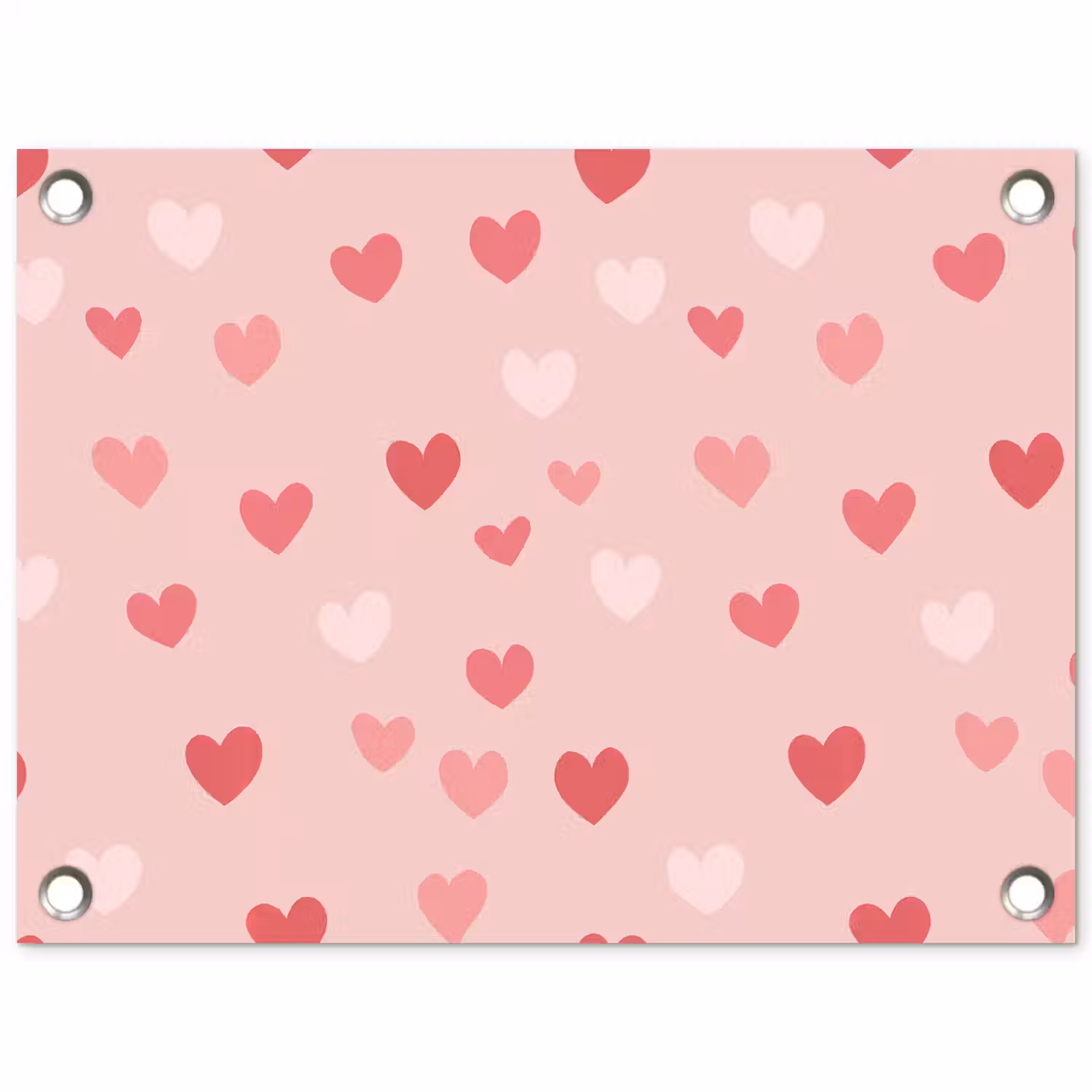 Hartjes - Patroon - Roze - Eenvoudig tuinposter los doek klein -3d