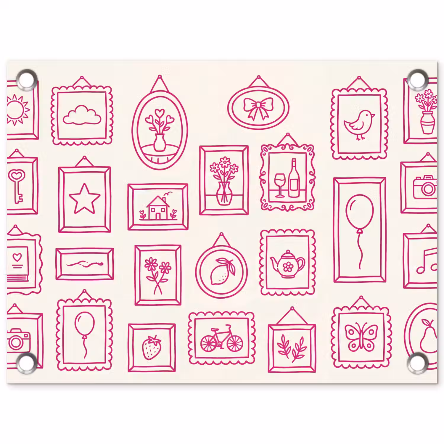 Illustratie - Collectie - Kunst - Minimalistisch - Roze tuinposter los doek klein -3d
