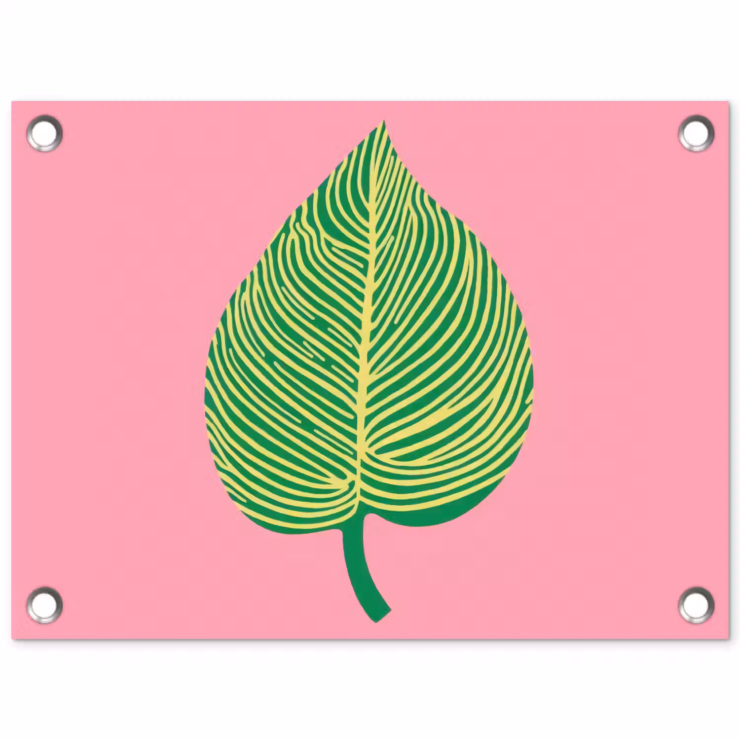 Illustratie - Blad - Minimalistisch - Groen tuinposter los doek klein -3d