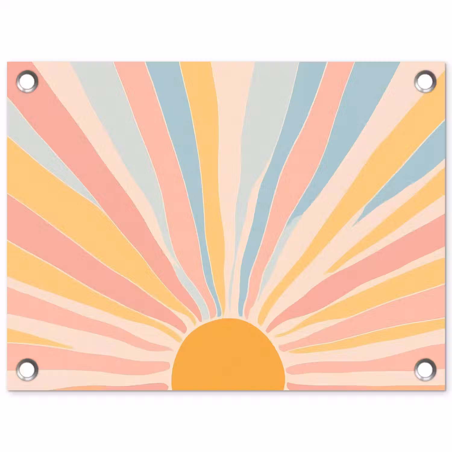 Illustratie - Zon - Pastelkleuren tuinposter los doek klein -3d