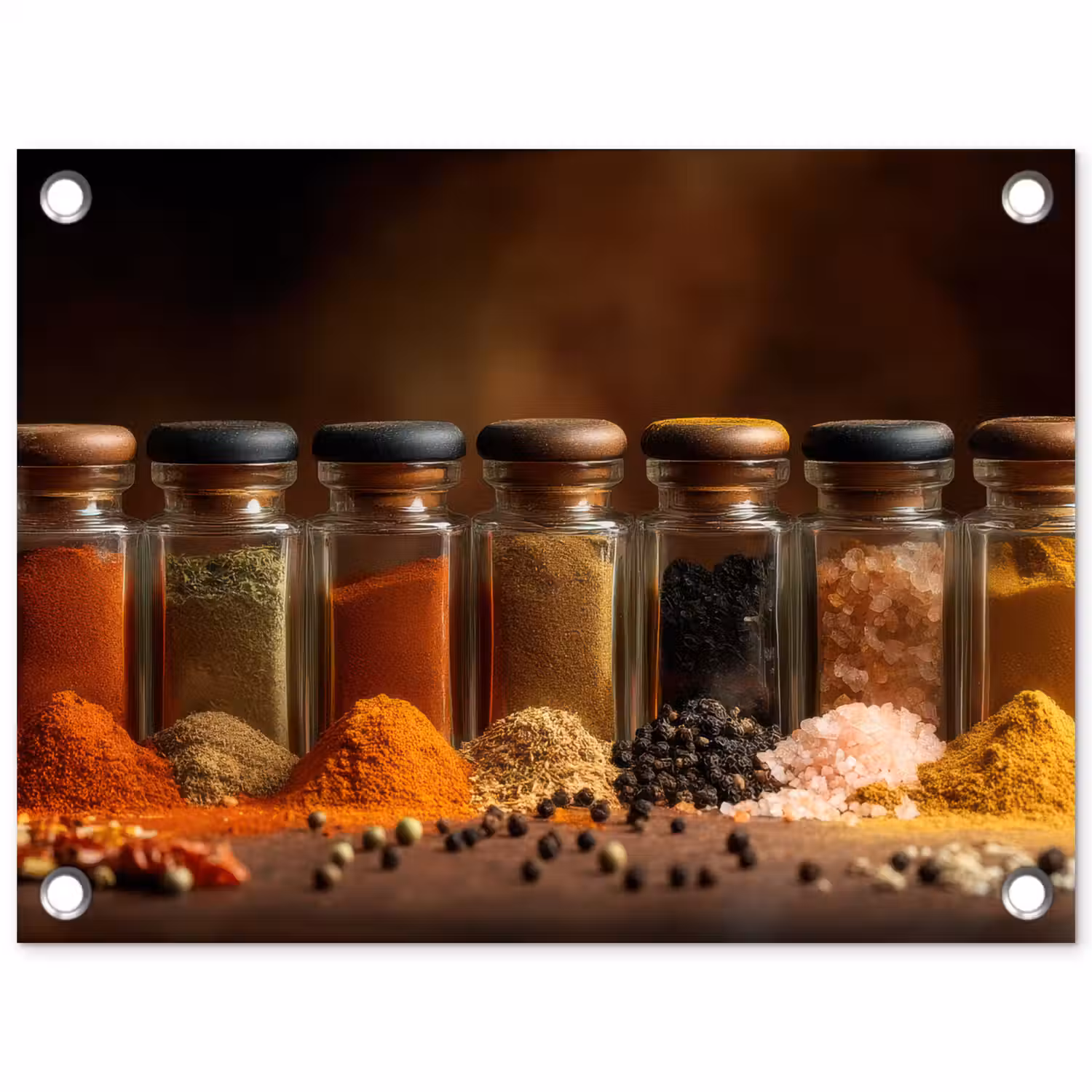 Potjes - Kruiden - Specerijen - Korrels tuinposter los doek klein -3d