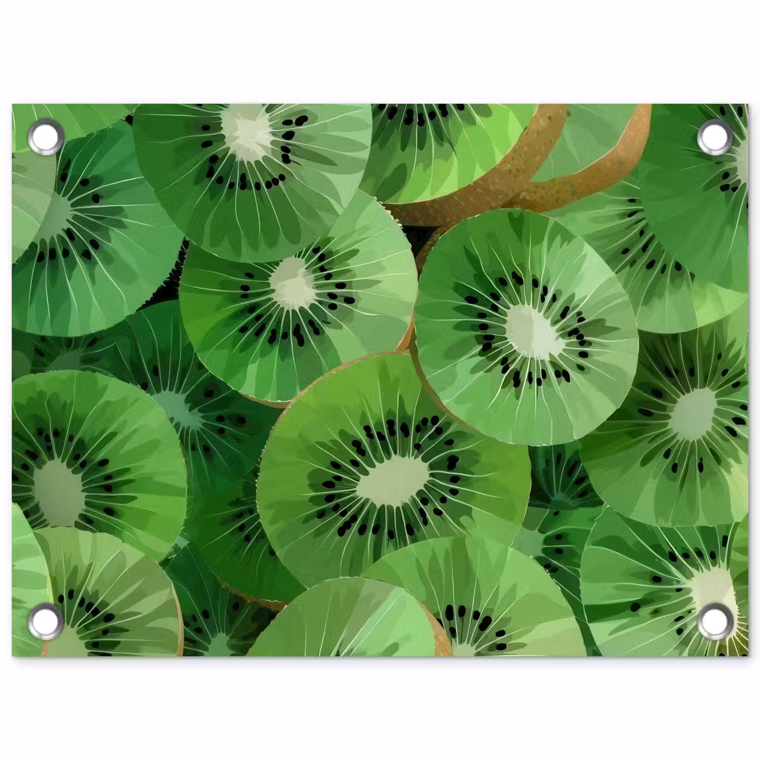 Kiwi - Groen - Pitten tuinposter los doek klein -3d