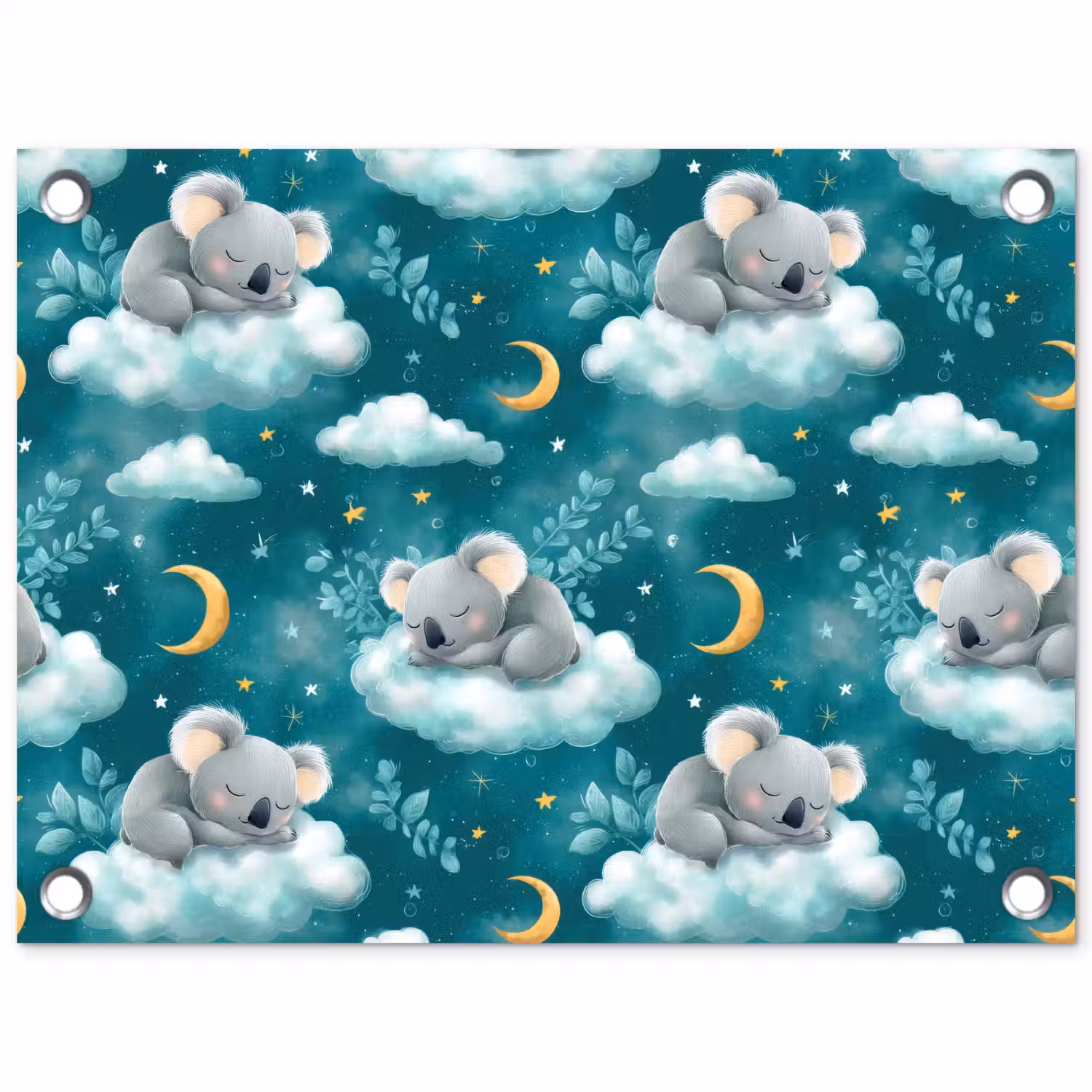 Koala's - Betoverend - Blauw tuinposter los doek klein 239 -3d