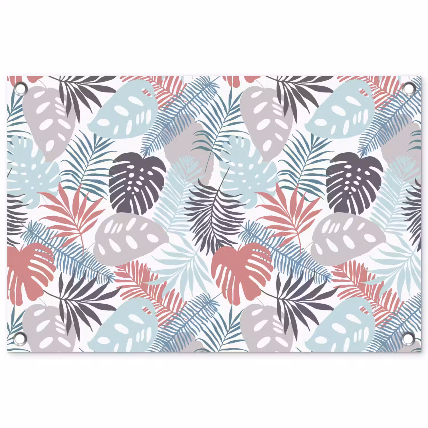 Bladeren - Jungle - Pastel - Tropisch tuinposter los doek klein -3d