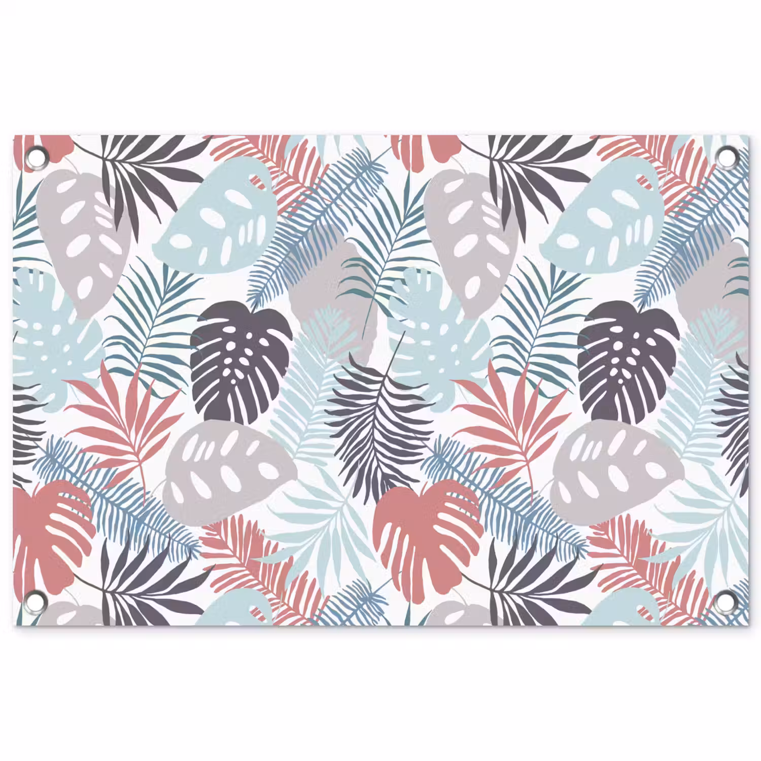 Bladeren - Tropical - Pastel - Jungle tuinposter los doek klein -3d