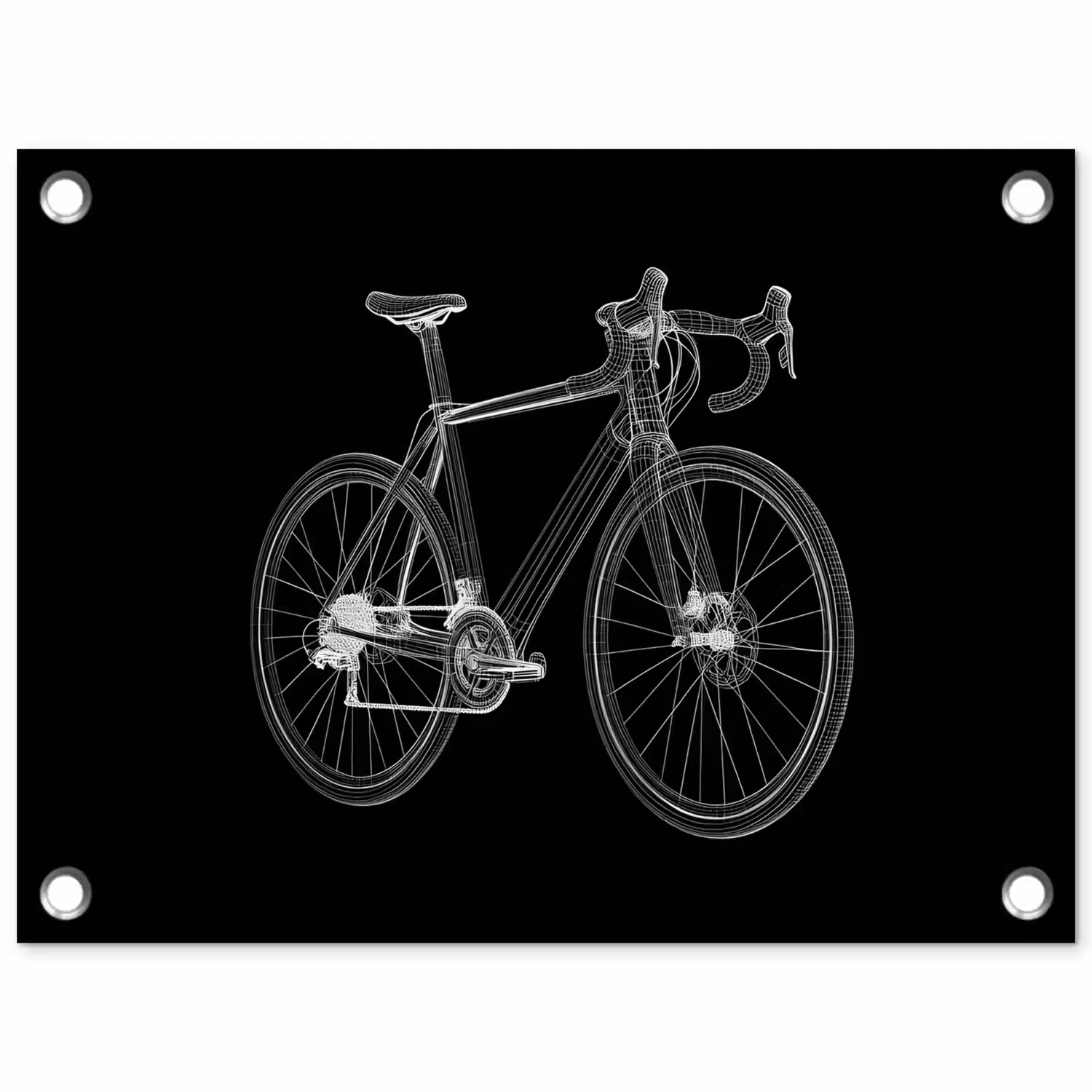 Lijnen - Illustratie - Wit tuinposter los doek klein -3d