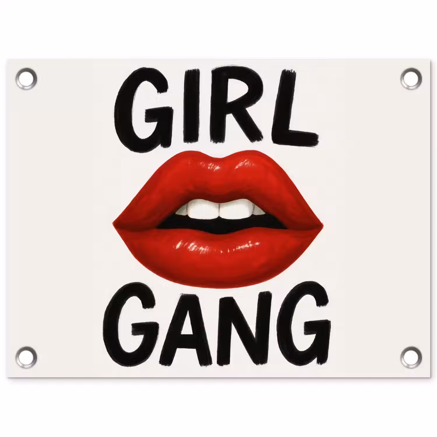 Lip - Girl - Rood - Letters tuinposter los doek klein -3d