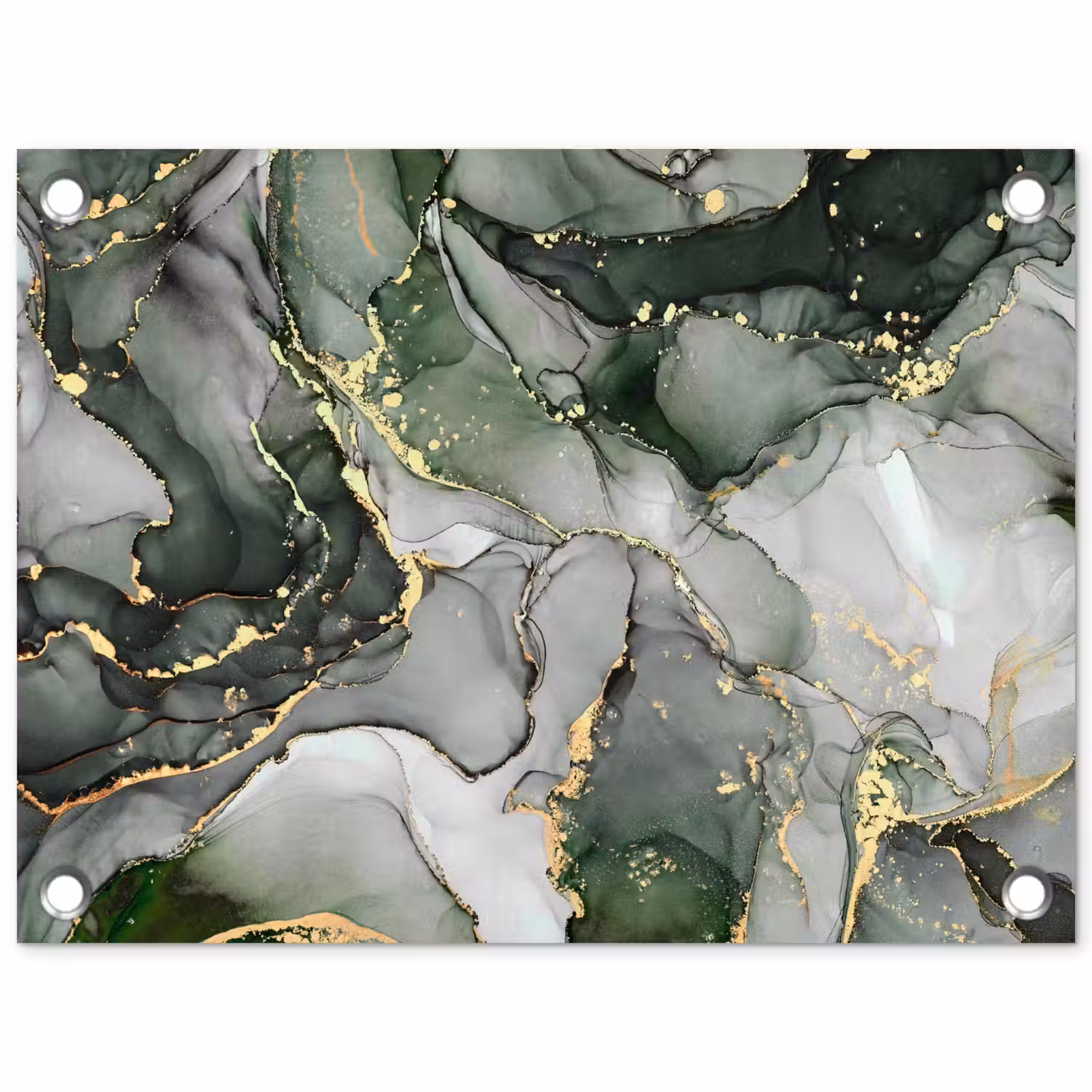 Luxe - Marmer - Groen tuinposter los doek klein -3d