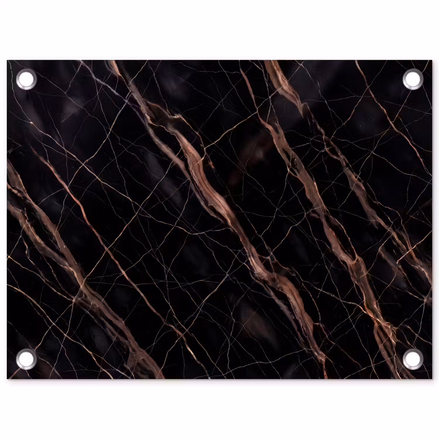 Marmer - Goud - Patroon - Luxe - Zwart tuinposter los doek klein -3d