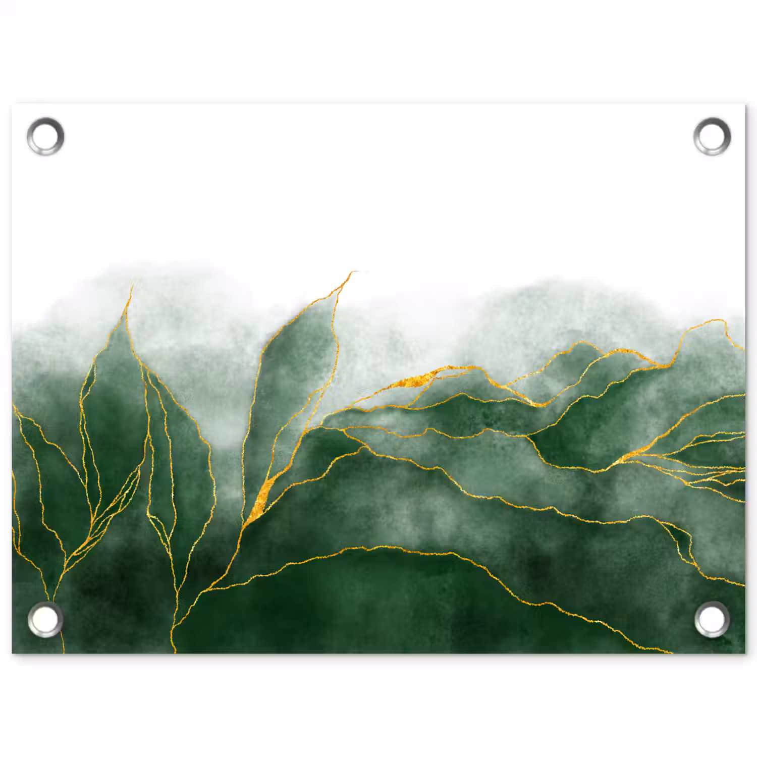 Marmer - Groen - Luxe - Goud - Marmerlook tuinposter los doek klein -3d