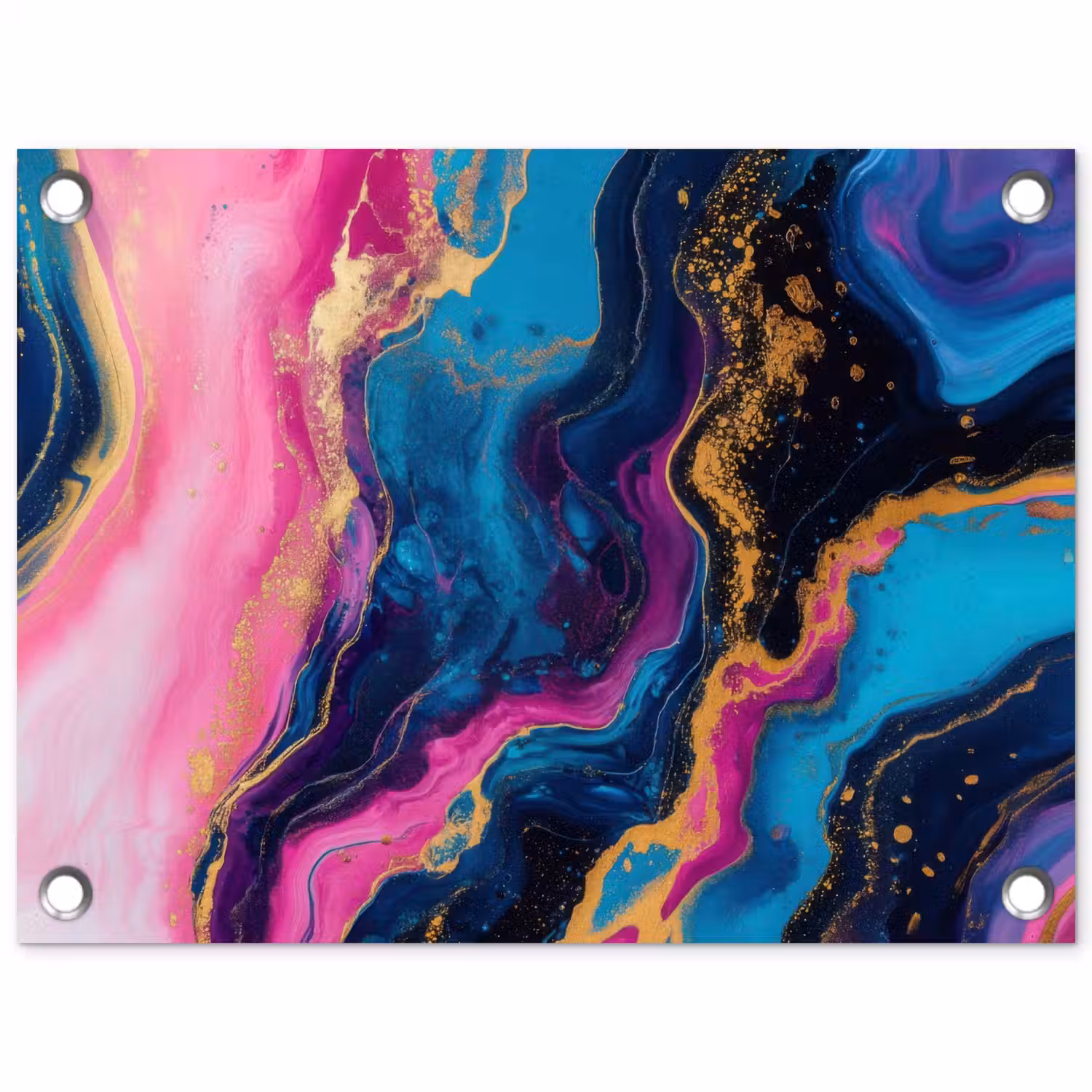 Marmer - Modern - Goud tuinposter los doek klein -3d