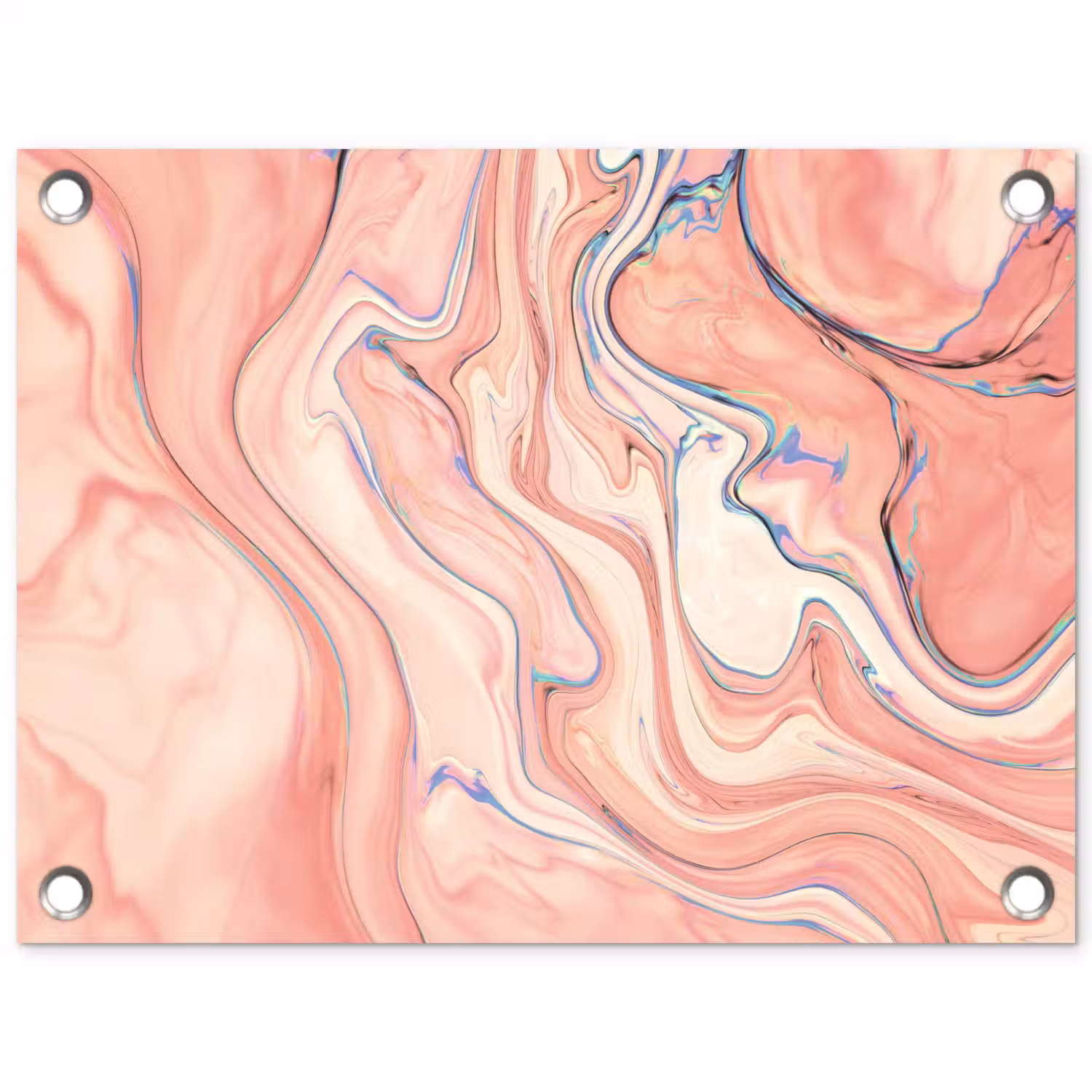 Marmer - Pastel - Roze - Blauw - Marmerlook - Abstract tuinposter los doek klein -3d