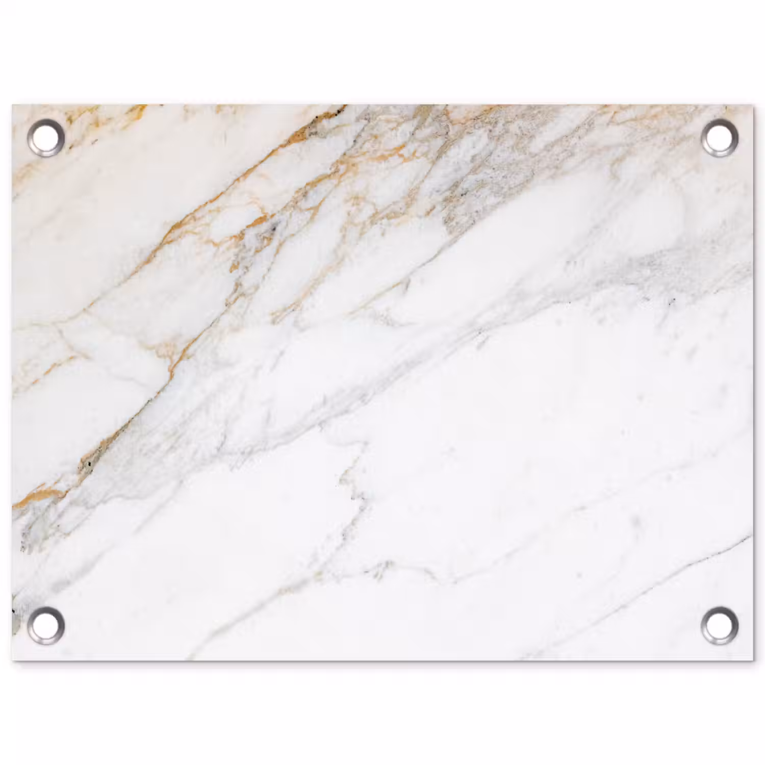 Marmer - Steen - Wit - Goud - Marmerlook - Steen - Luxe tuinposter los doek klein -3d