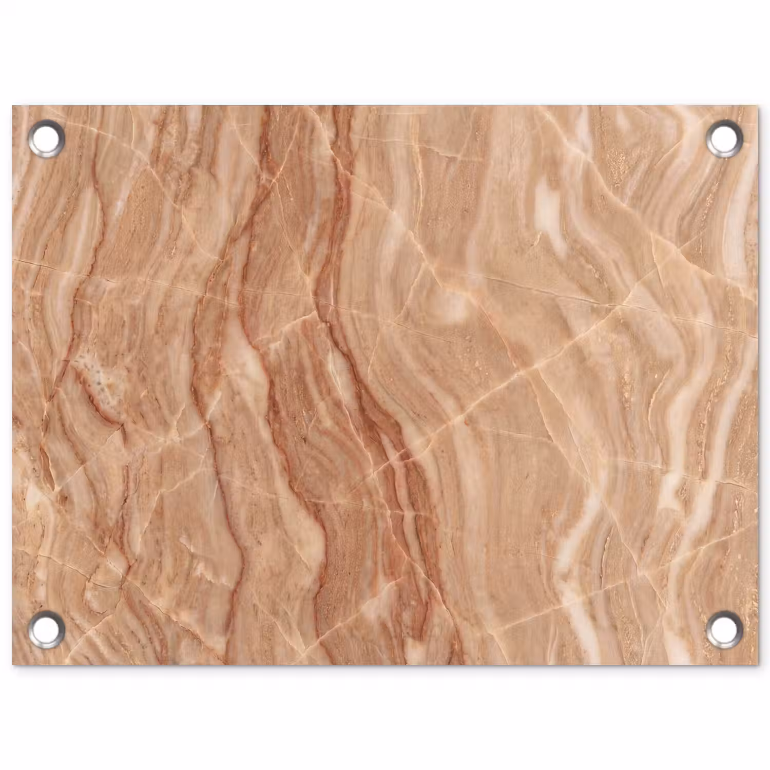 Marmer - Ader - Natuur - Abstract - Beige tuinposter los doek klein -3d