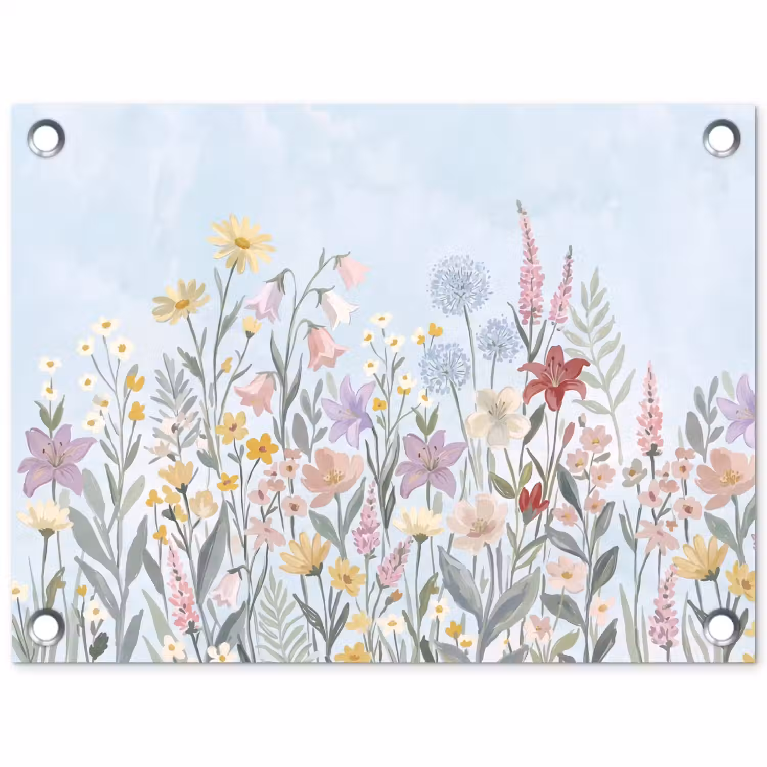 Weidebloemen - Illustratie - Kleurrijk tuinposter los doek klein -3d