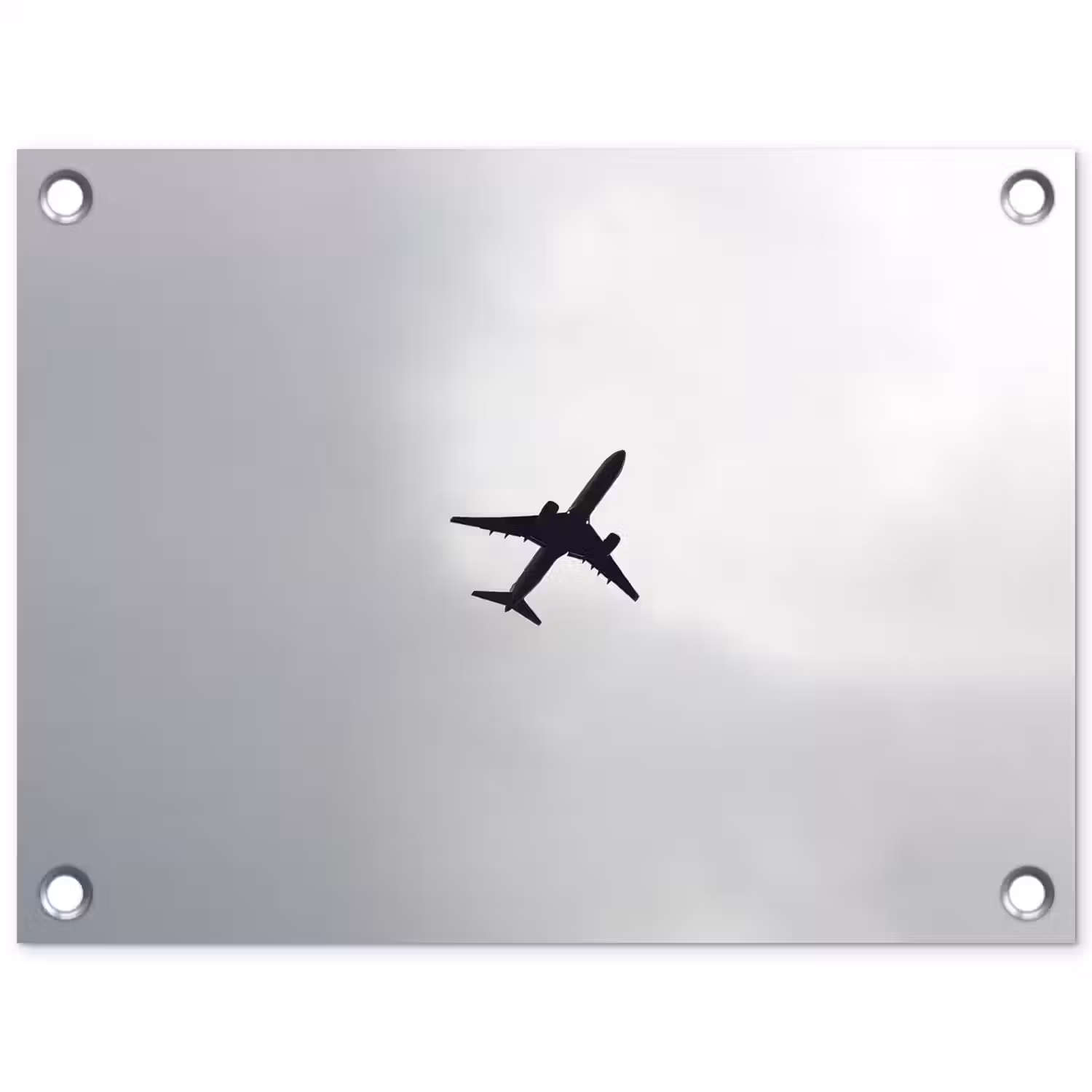 Minimalistisch - Silhouet - Zwart - Vliegtuig tuinposter los doek klein -3d