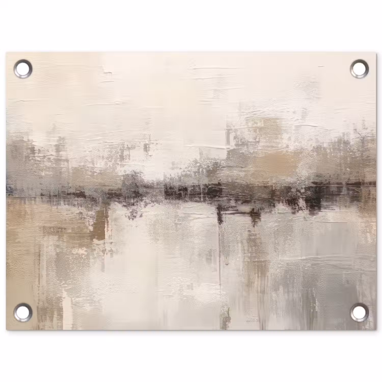 Moderne kunst - Abstract - Beige tuinposter los doek klein -3d