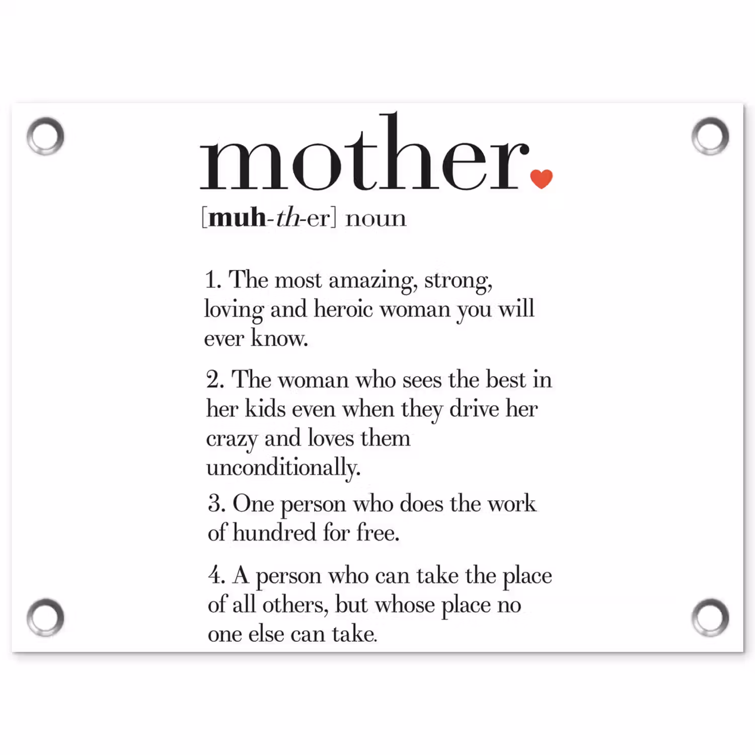 Moeder definitie - Quotes - Mother - Spreuken tuinposter los doek klein -3d
