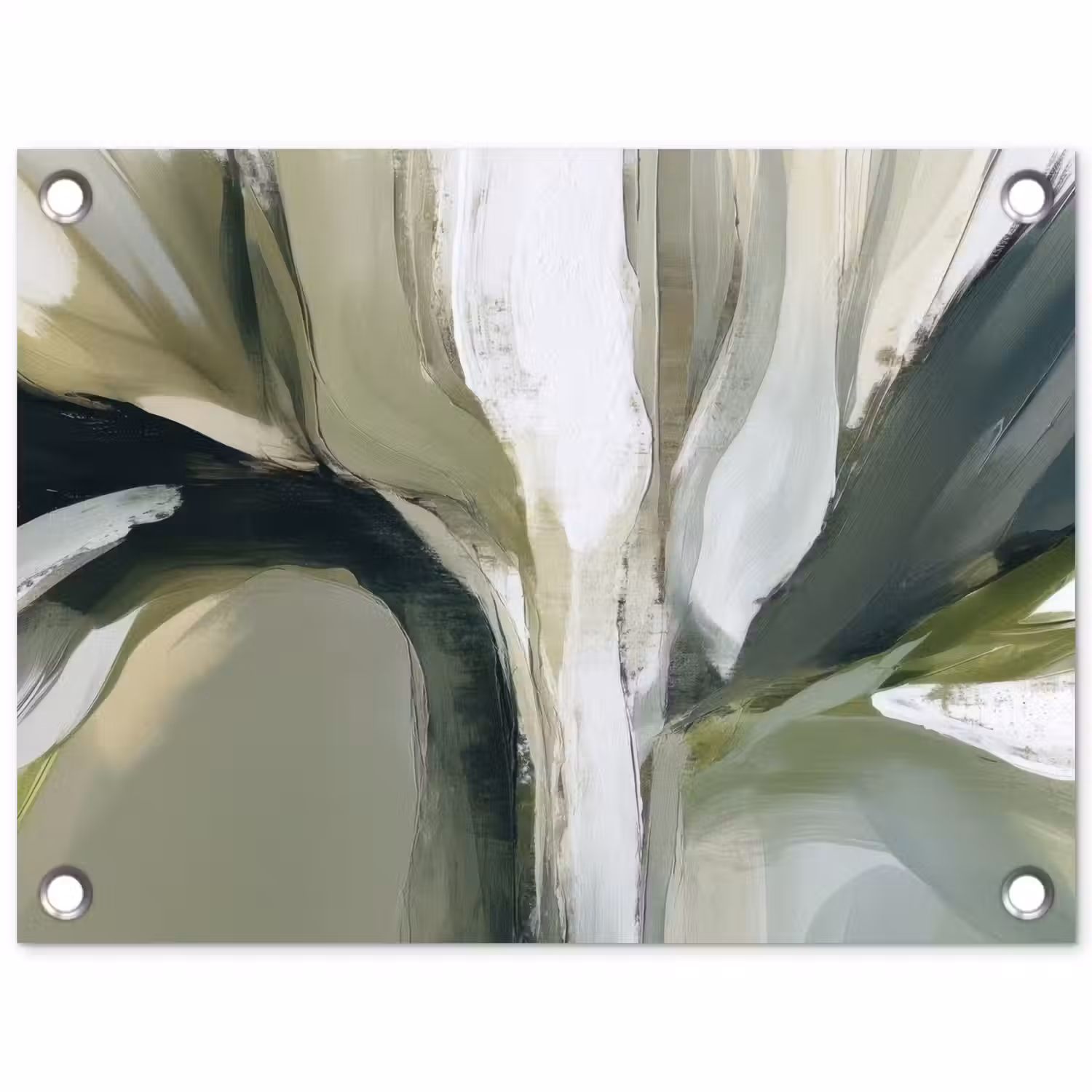 Natuur - Abstract - Groen - Penseelstreken tuinposter los doek klein -3d