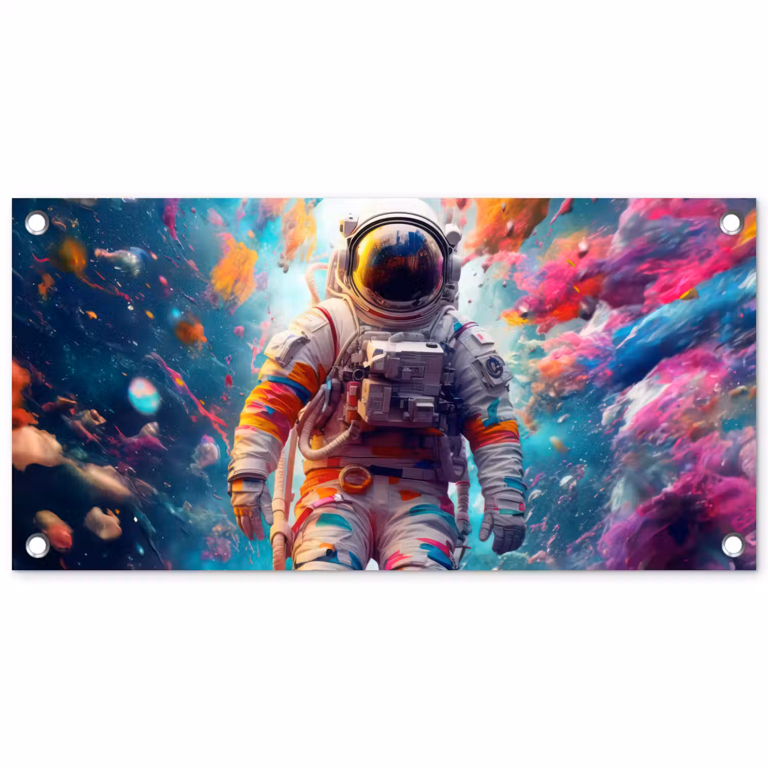 Neon - Meteoriet - Neon - Astronaut tuinposter los doek klein -3d