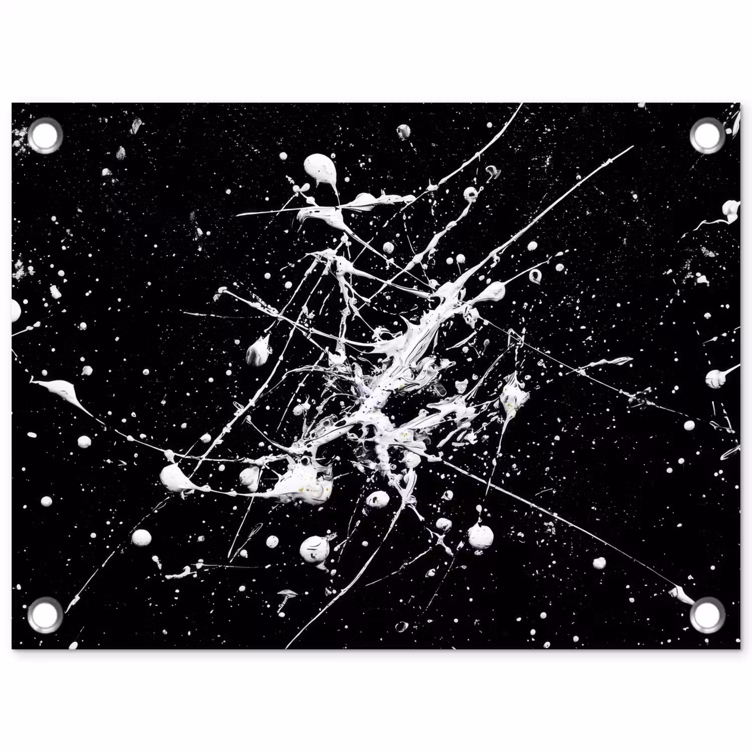 Verfspatten - Wit - Abstract - Explosie tuinposter los doek klein -3d