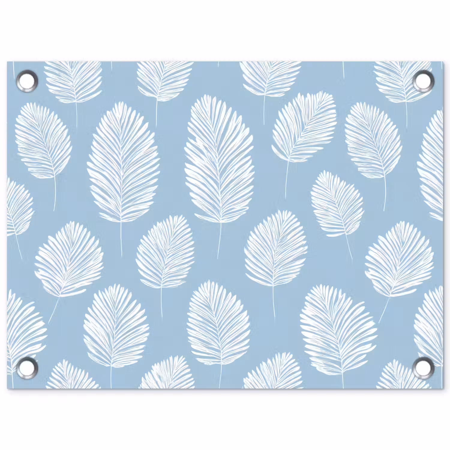 Palmbladeren - Naadloos - Patroon - Pastelblauw tuinposter los doek klein 239 -3d