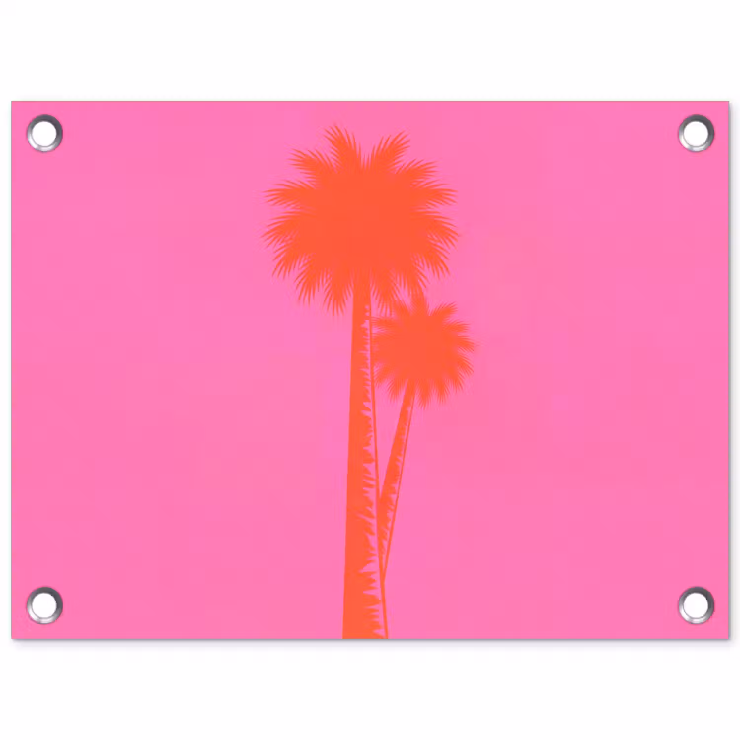 Palmbomen - Modern - Roze tuinposter los doek klein -3d