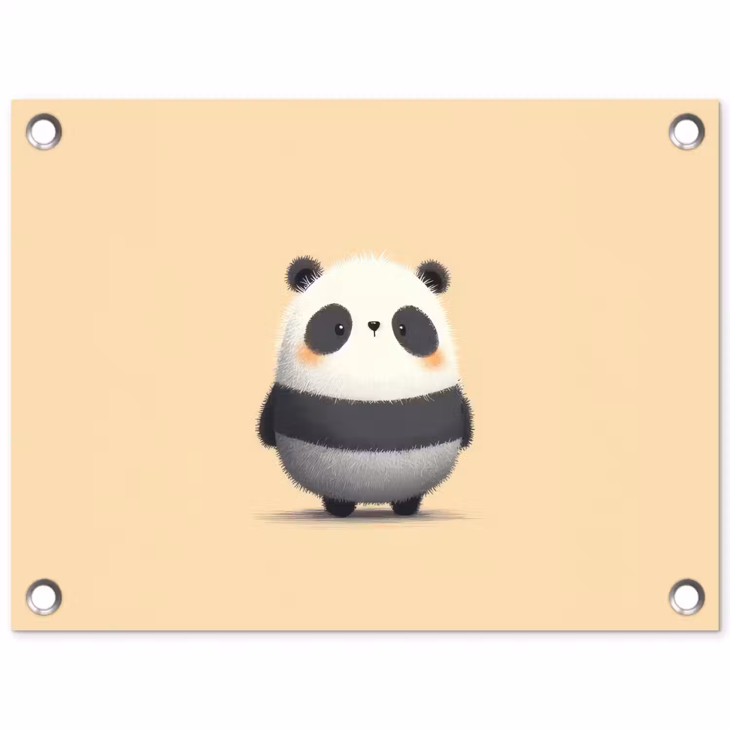 Panda - Beige - Minimalistisch tuinposter los doek klein -3d