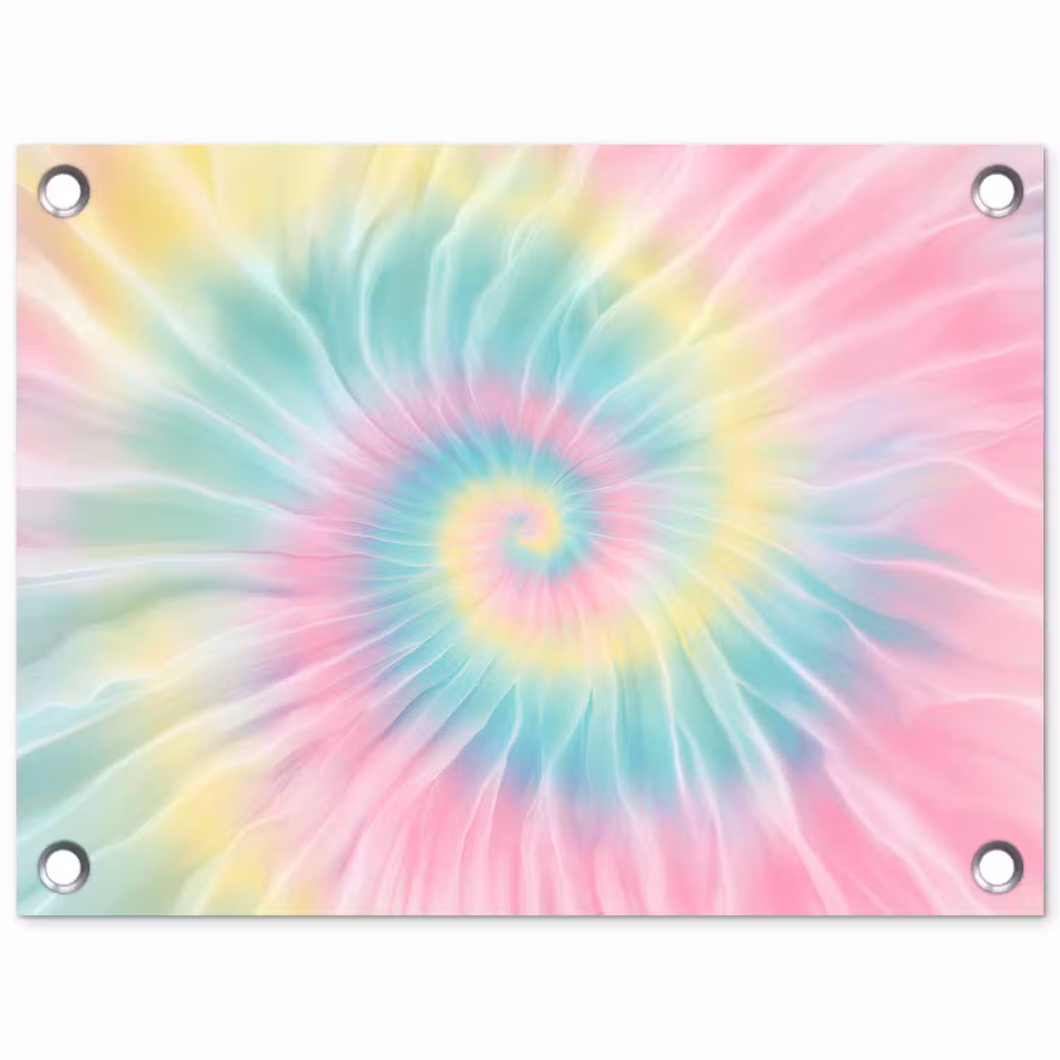 Pasteltinten - Tie dye - Roze tuinposter los doek klein -3d