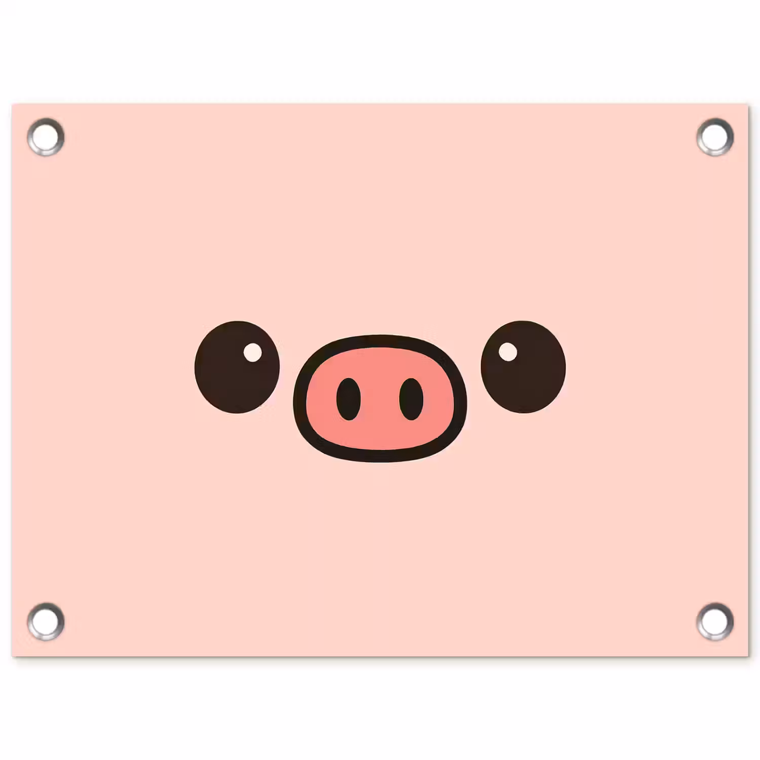 Varken - Roze - Minimalistisch tuinposter los doek klein -3d