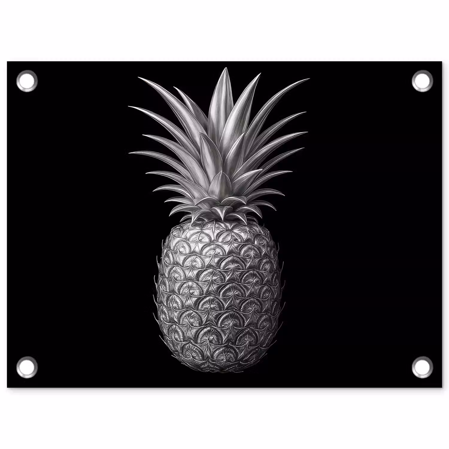 Ananas - Gedetailleerd - Bladeren tuinposter los doek klein -3d