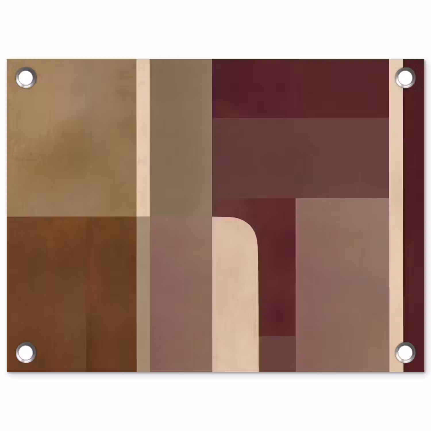 Vlakken - Abstract - Bordeaux - Lijnen tuinposter los doek klein -3d
