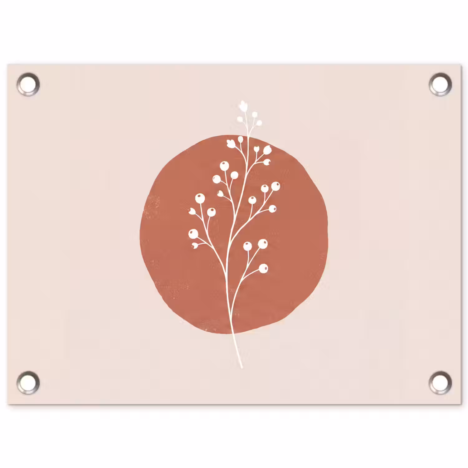 Plant - Tak - Abstract - Modern - Wit tuinposter los doek klein -3d