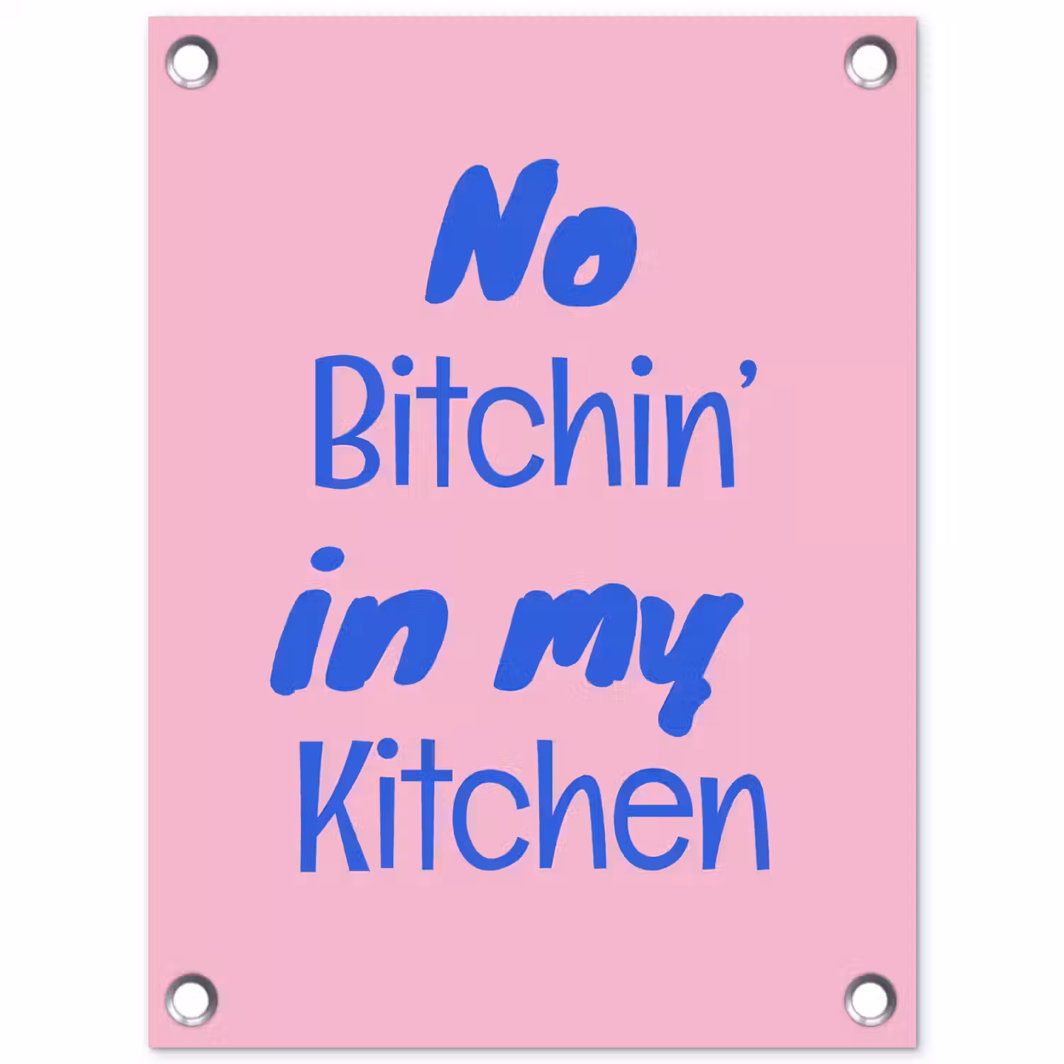 Quote - Blauw - Lettertype - Keuken tuinposter los doek klein -3d