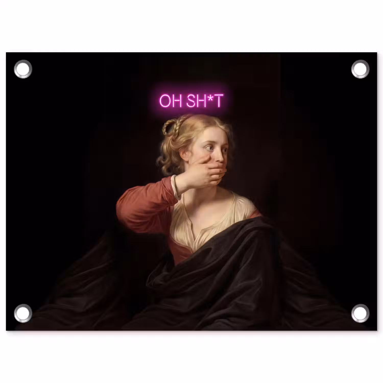 Quote - Neon - vrouw tuinposter los doek klein -3d